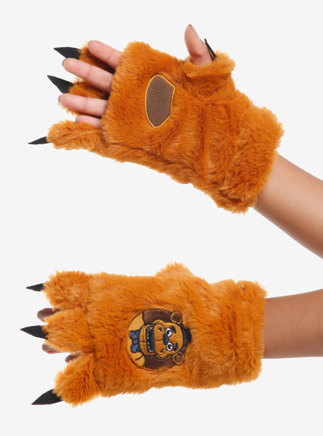 Five Nights At Freddy's Bear Paw Fuzzy Fingerless Gloves, , alternate