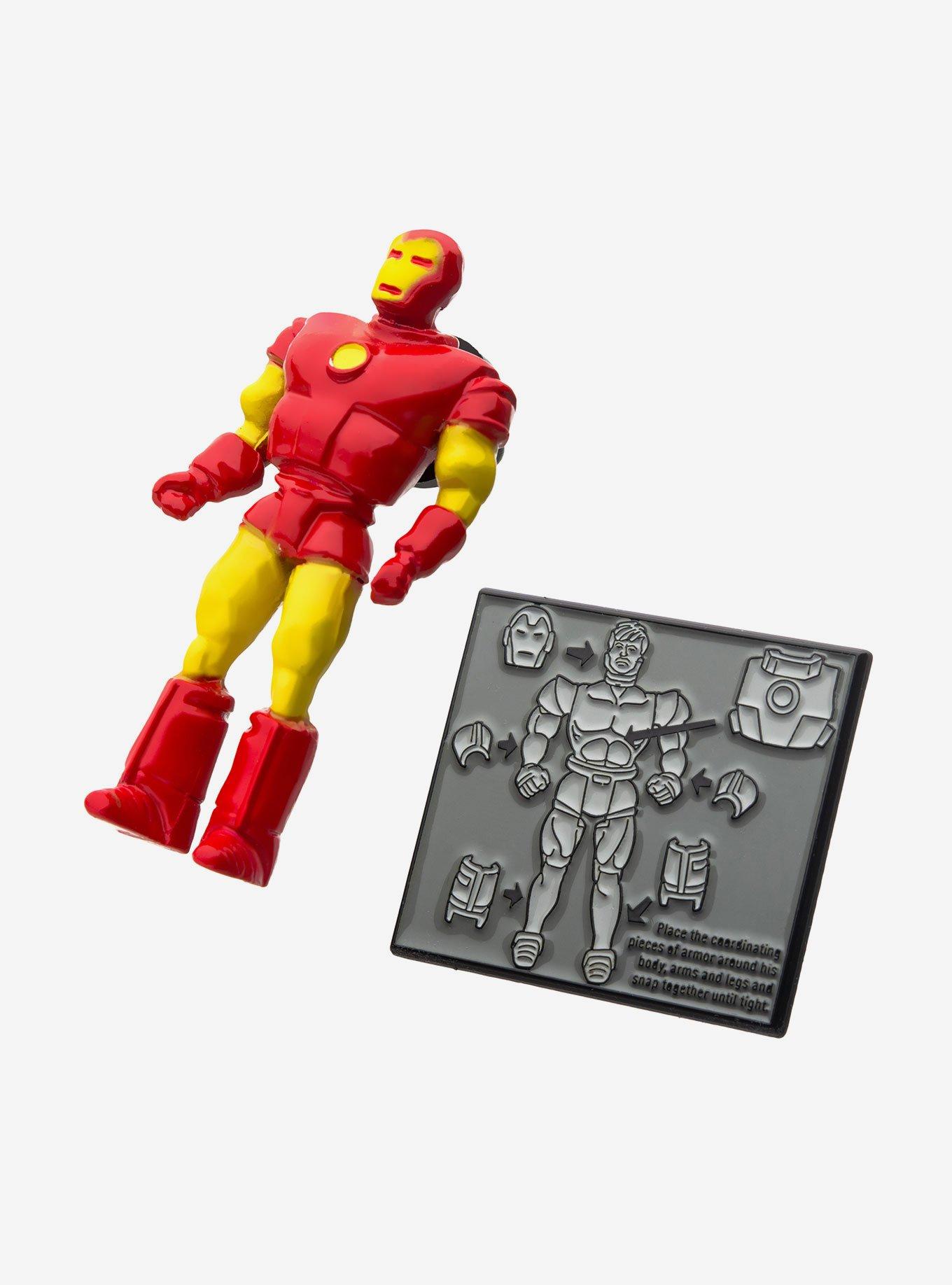 Marvel Iron Man Retro Action Figure 80 Years Enamel Pin Set