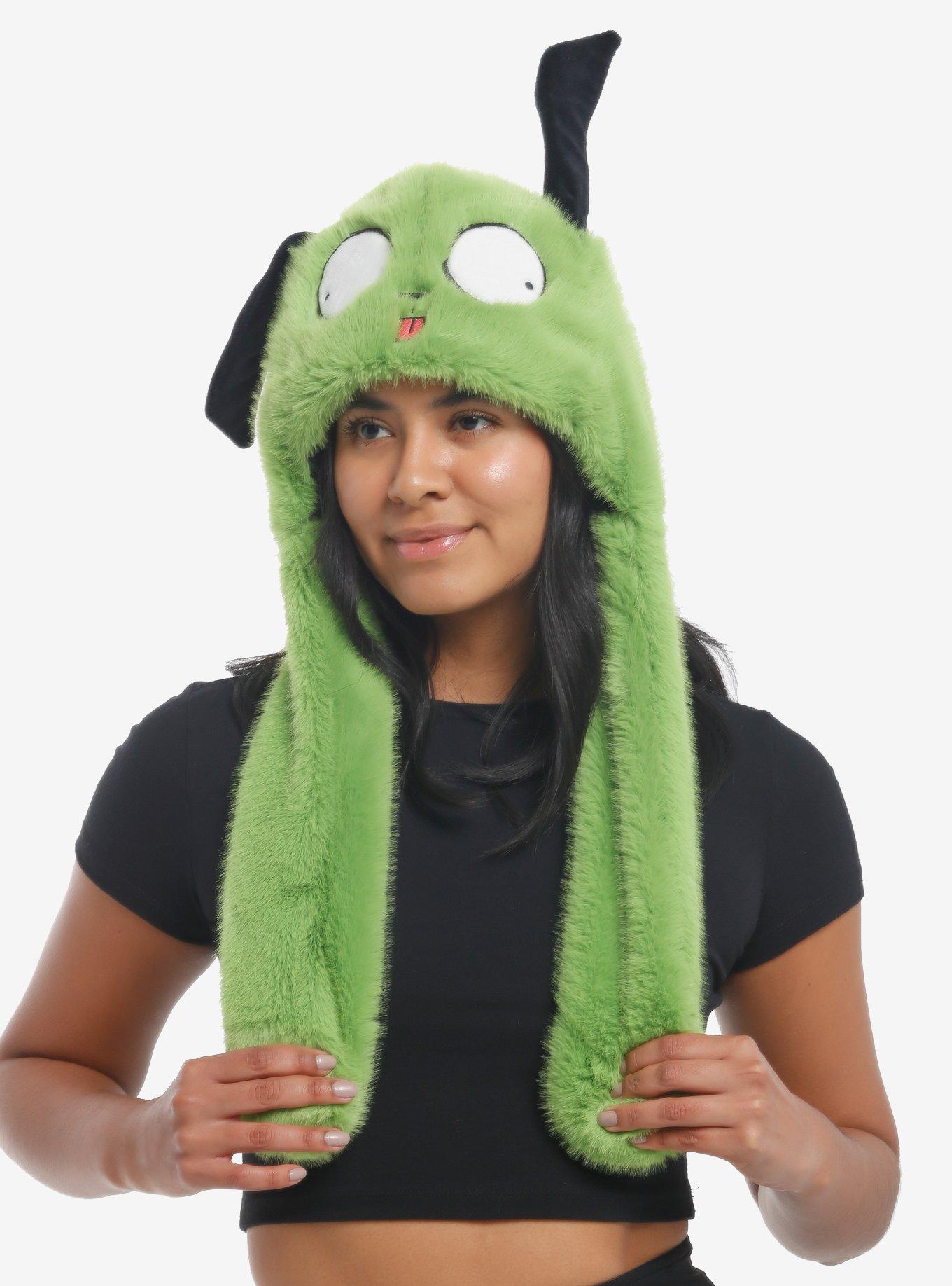 Invader Zim GIR Fuzzy Tassel Beanie With Movable Ears, , alternate