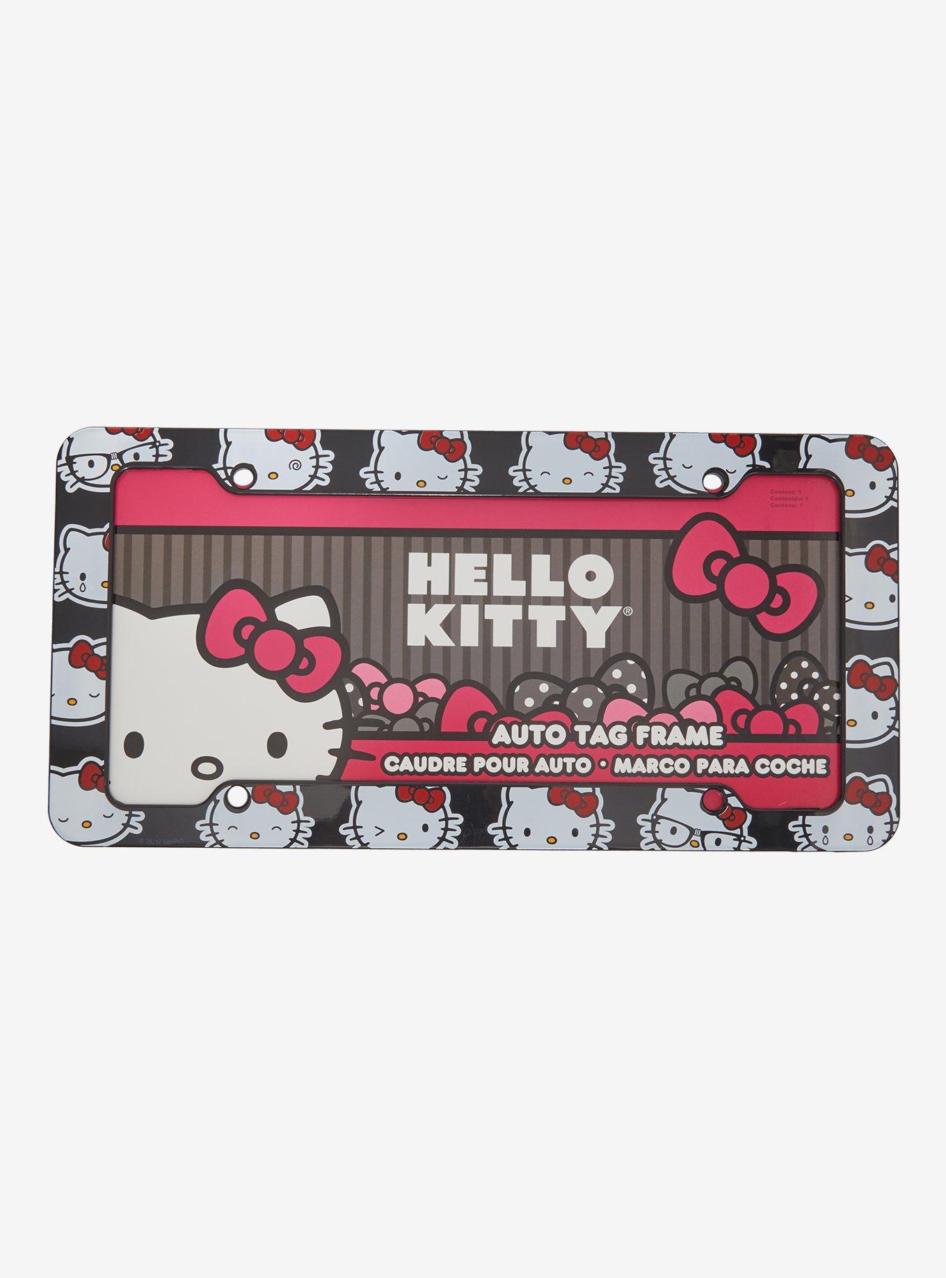 Sanrio Hello Kitty Expressions Allover Print License Plate Frame, , hi-res