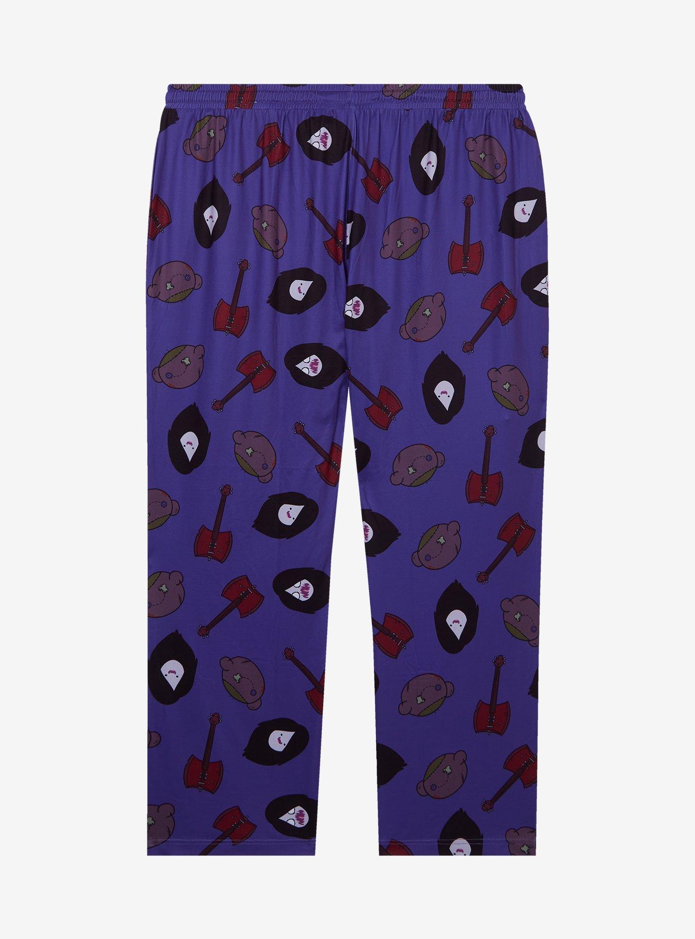 Adventure Time Marceline Icons Allover Print Women's Plus Size Sleep Pants — BoxLunch Exclusive, PURPLE, alternate