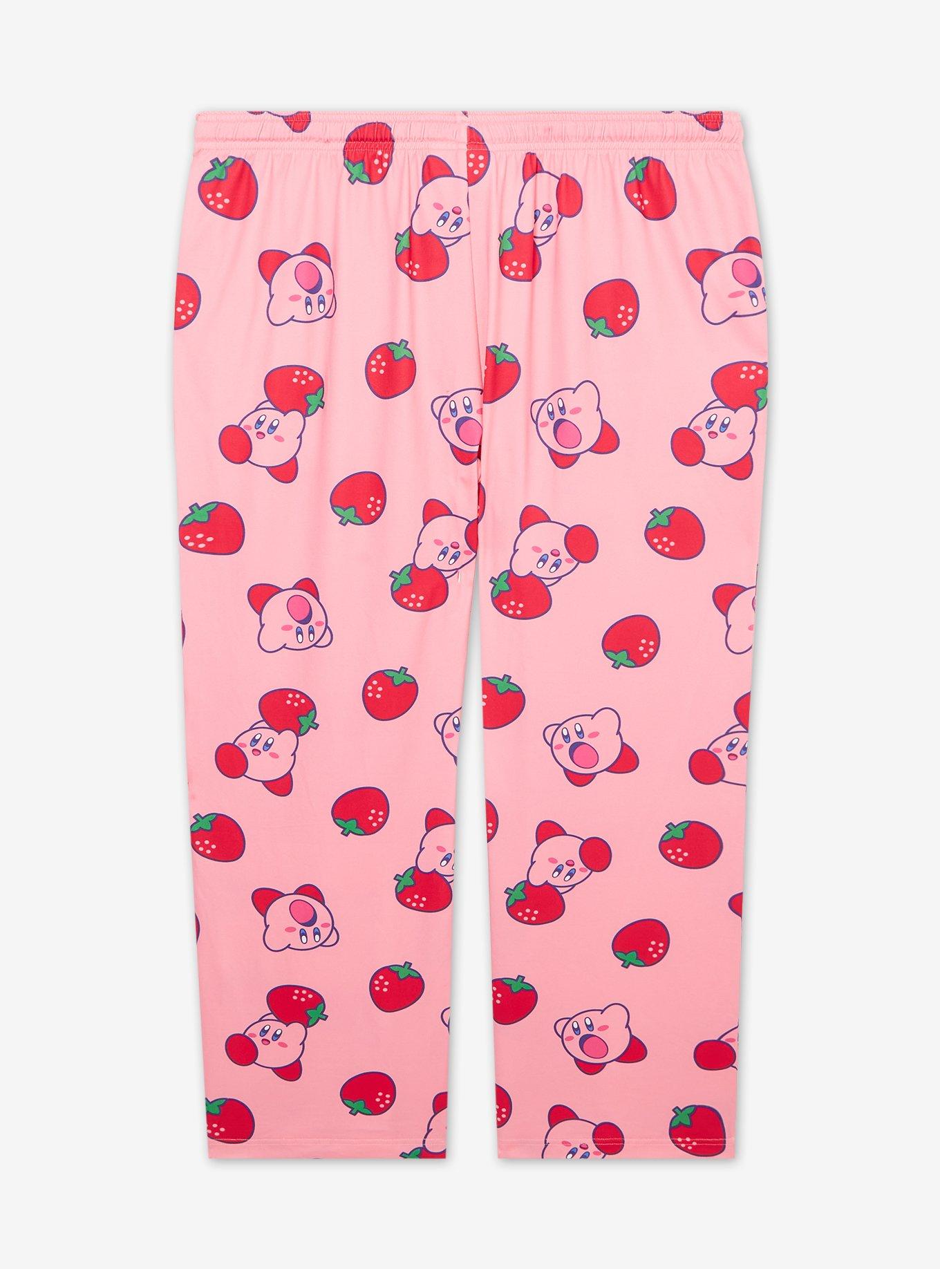 Nintendo Kirby Strawberry & Kirby Allover Print Women's Plus Size Sleep Pants - BoxLunch Exclusive, PINK, alternate