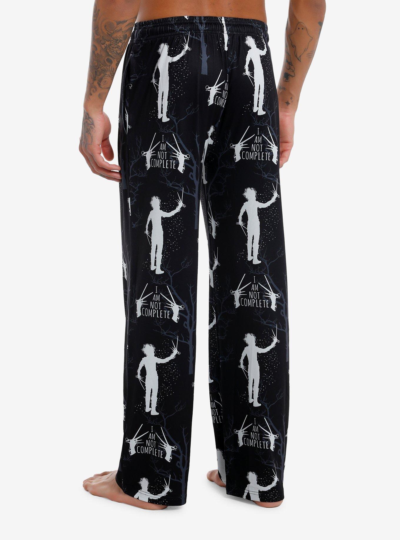 Edward Scissorhands Silhouette Pajama Pants, BLACK, alternate