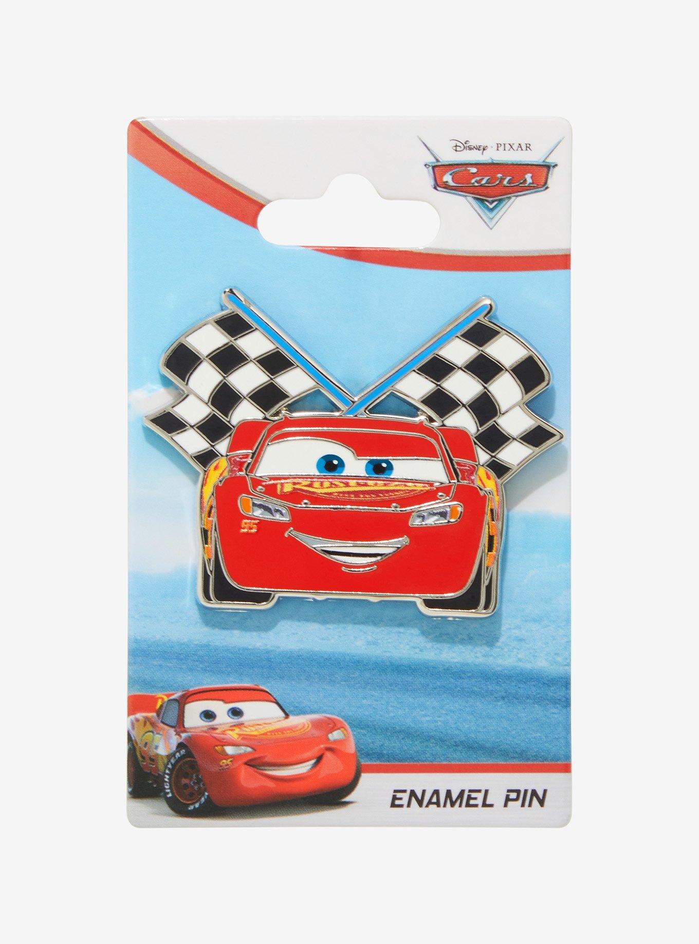 Disney Pixar Cars Lightning McQueen Checkered Flag Enamel Pin, , alternate