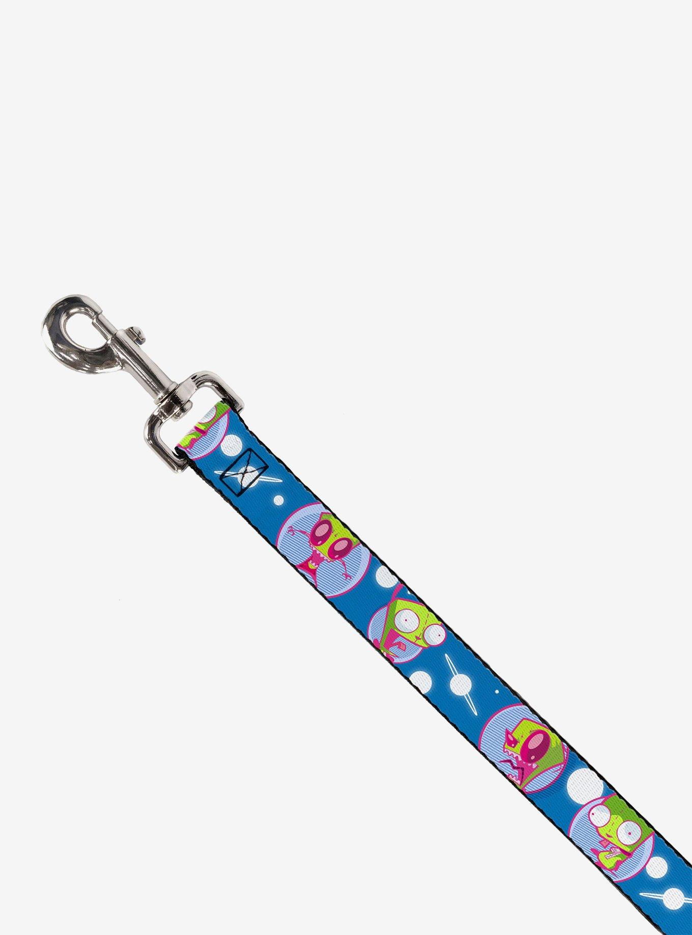 Invader Zim and GIR Poses and Planets Dog Leash, BLUE, alternate