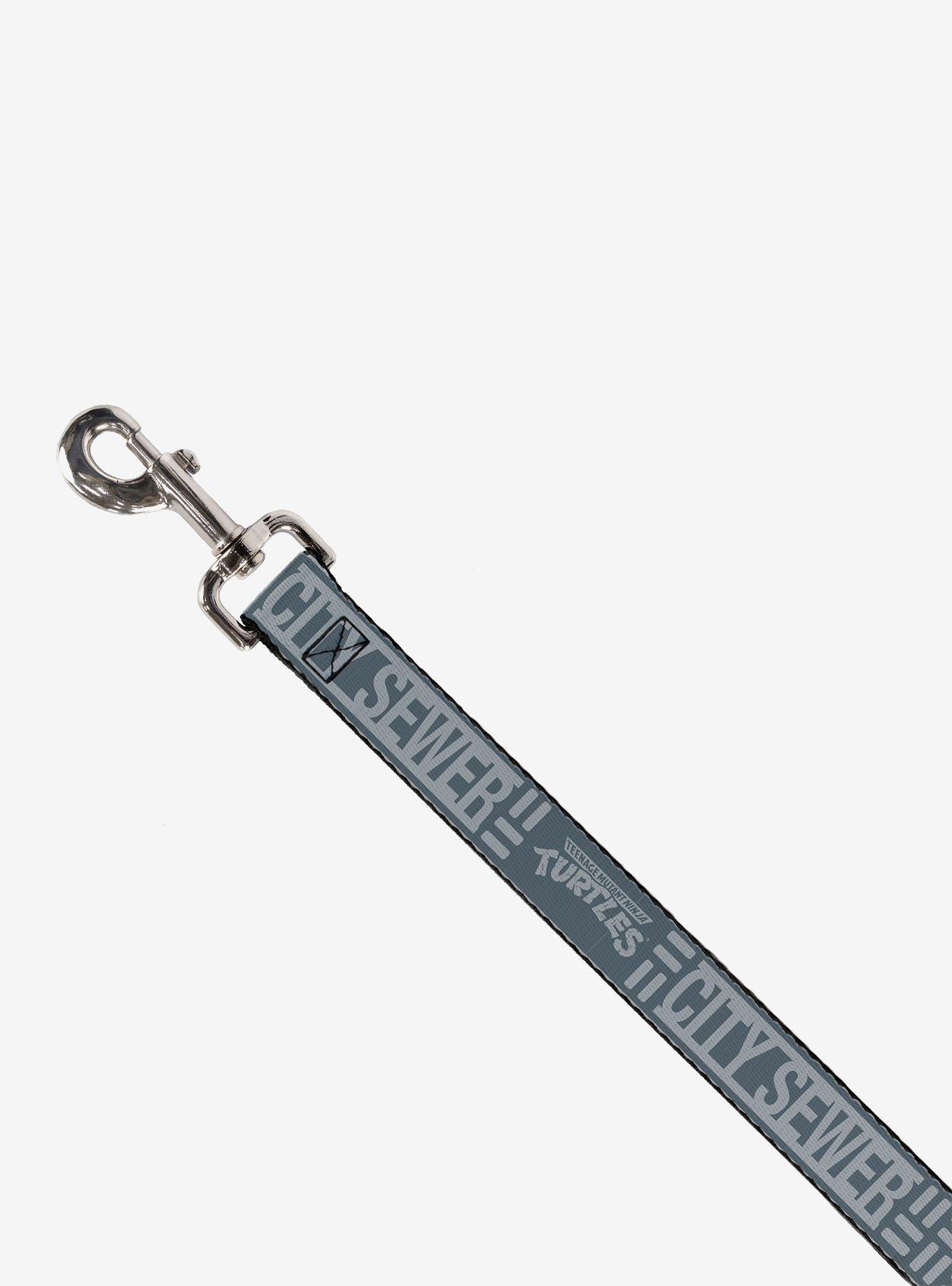 Teenage Mutant Ninja Turtles City Sewer Title Logo Dog Leash, GREY, alternate