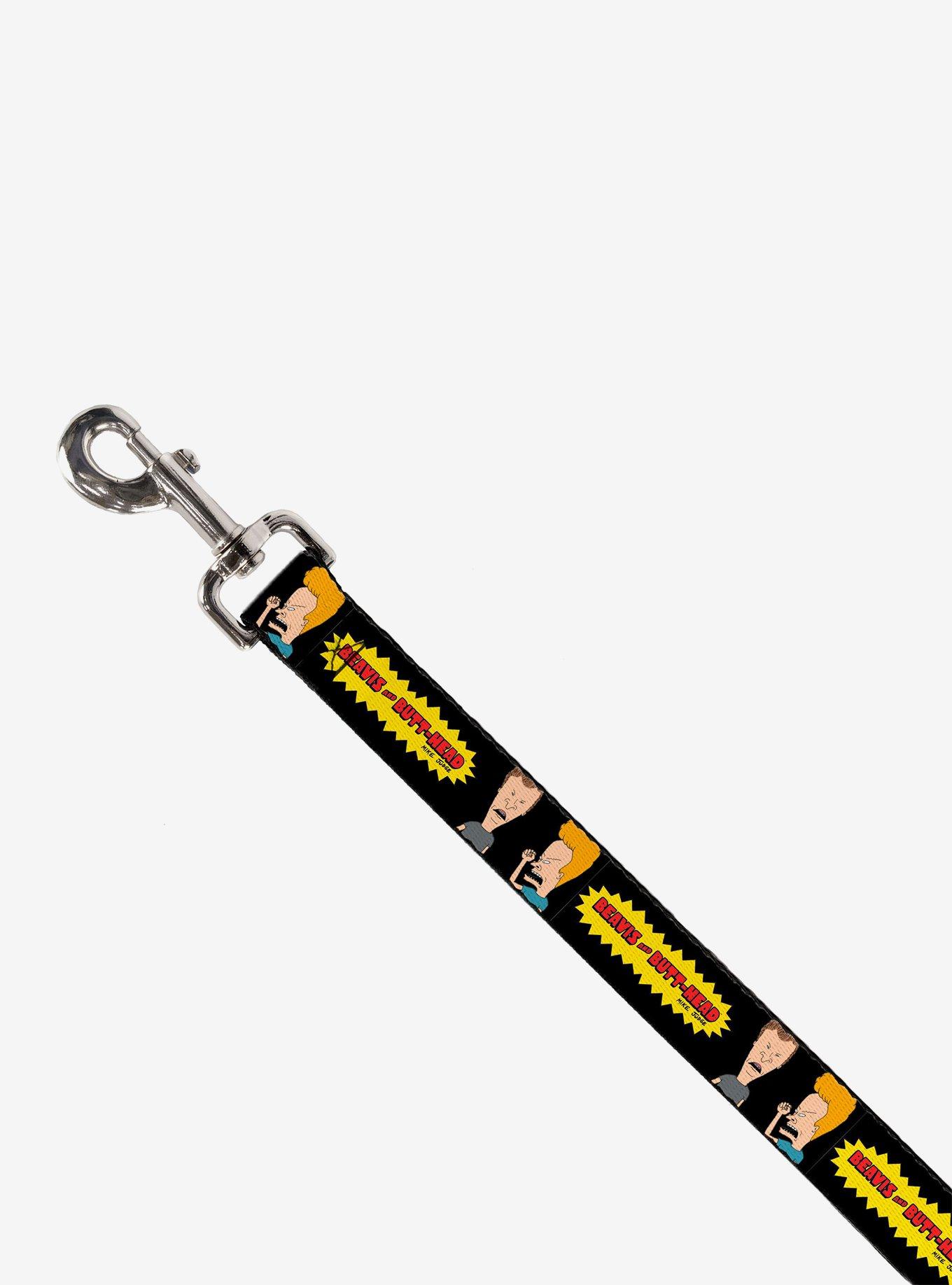 Beavis and Butt-Head Title Logo and Pose Dog Leash, BLACK, alternate