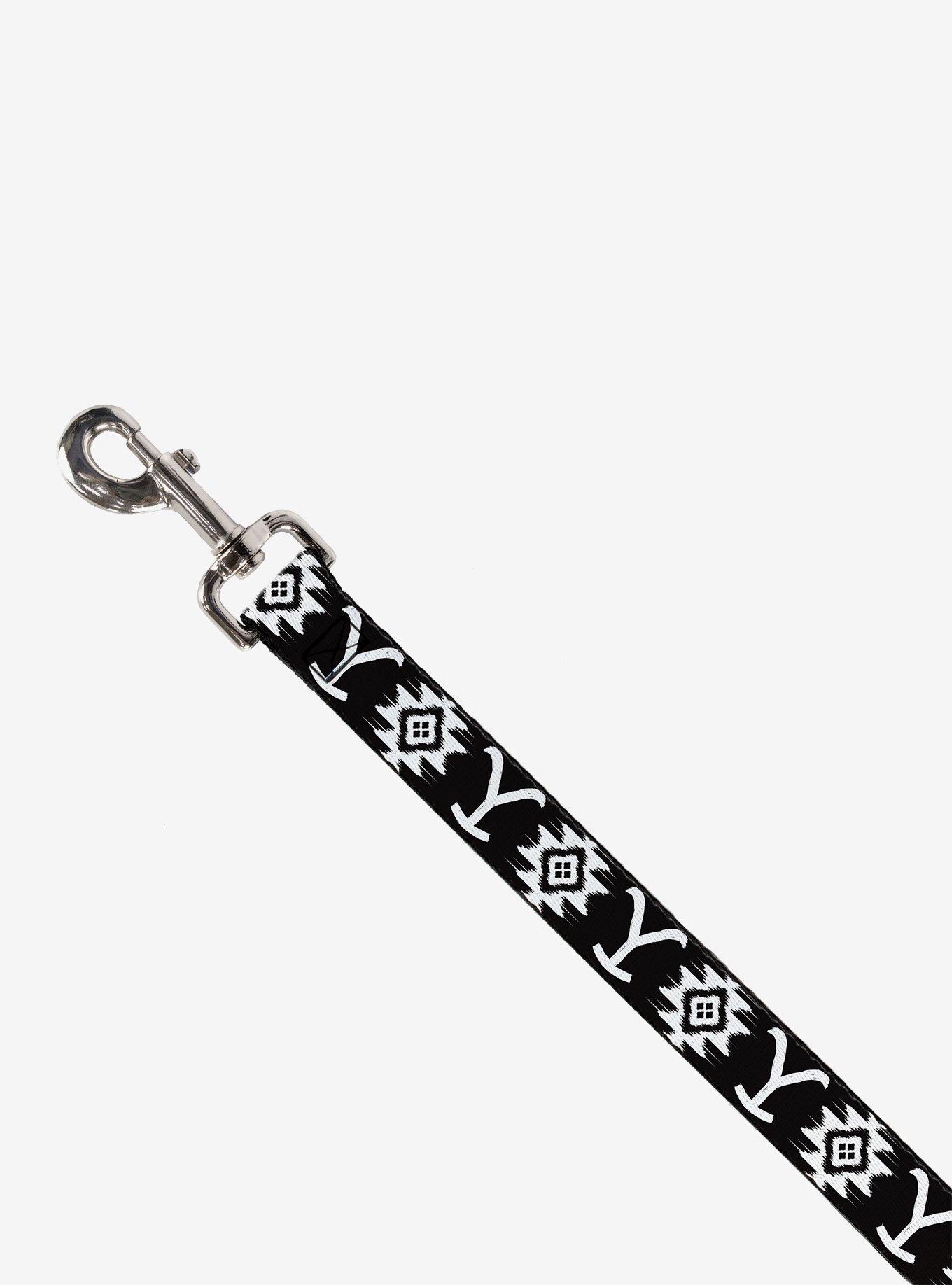 Yellowstone Dutton Ranch and Native American Icons Dog Leash, BLACK, alternate