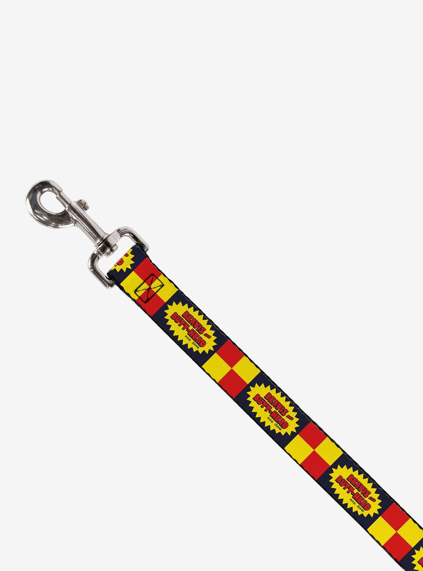 Beavis and Butt-Head Title Logo Checker Dog Leash, BRIGHT YELLOW, alternate