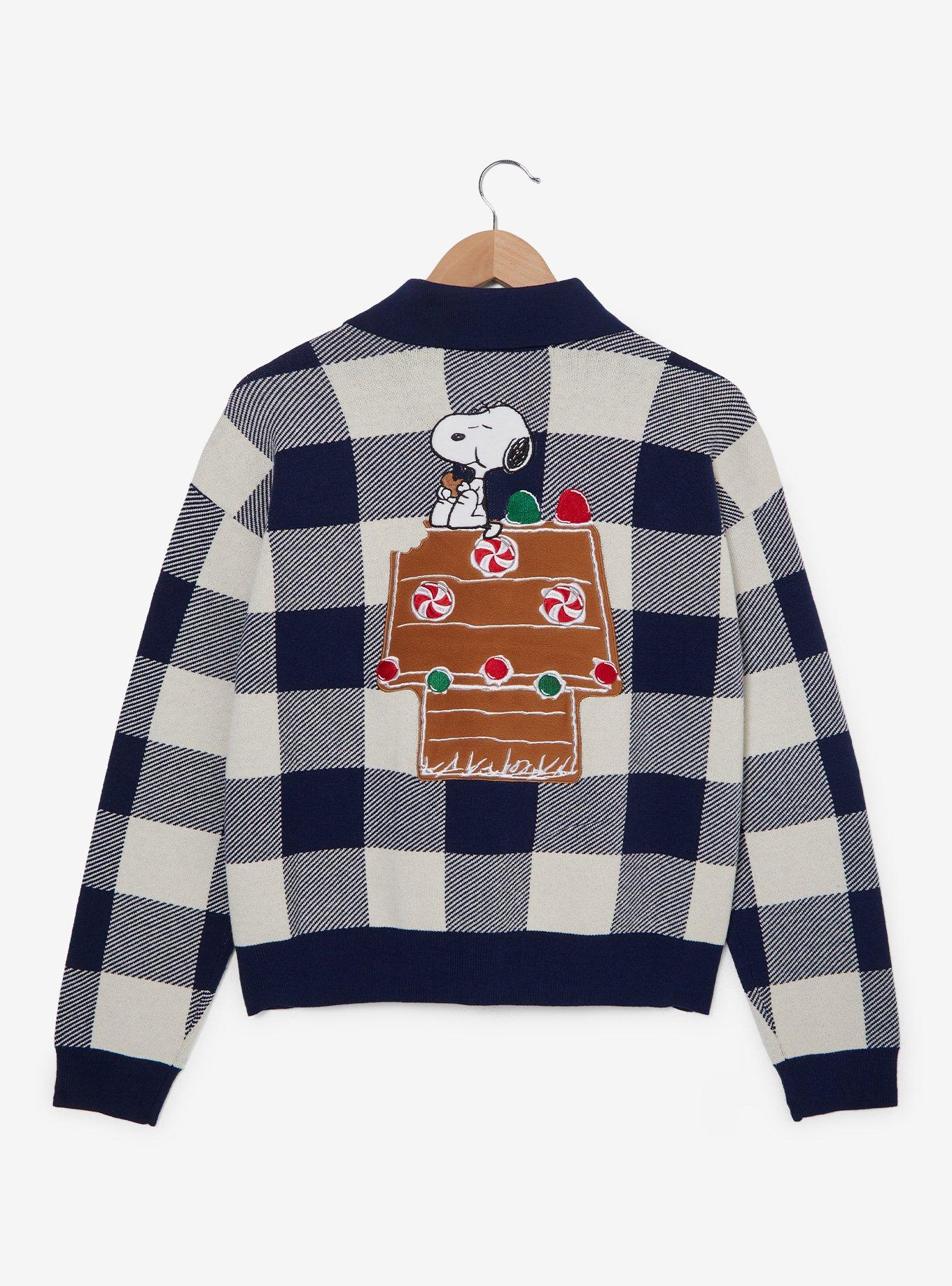 Peanuts Snoopy & Woodstock Holiday Women's Cardigan - BoxLunch Exclusive, CHECKERED, alternate