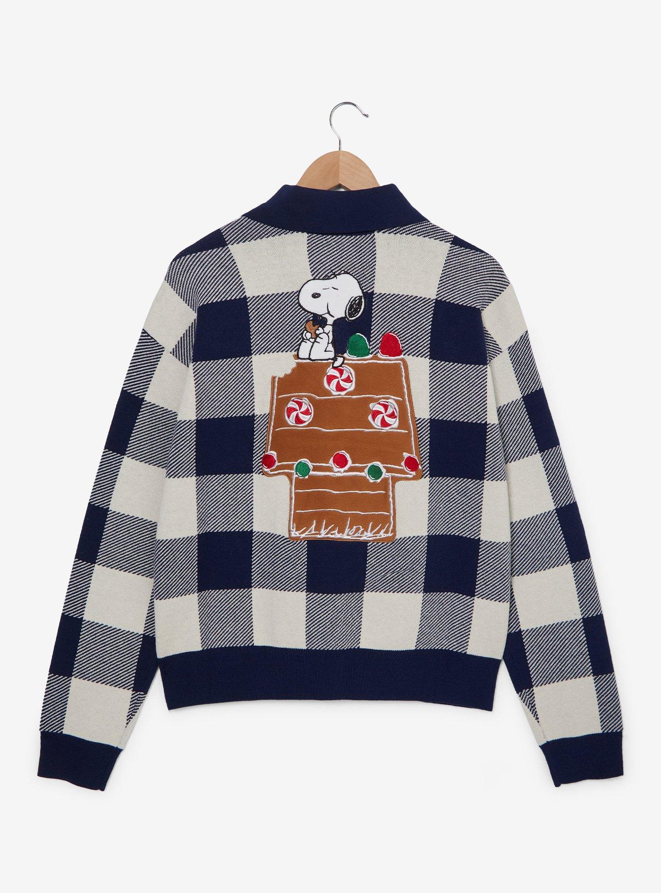 Peanuts Snoopy & Woodstock Holiday Women's Plus Size Cardigan - BoxLunch Exclusive, CHECKERED, alternate