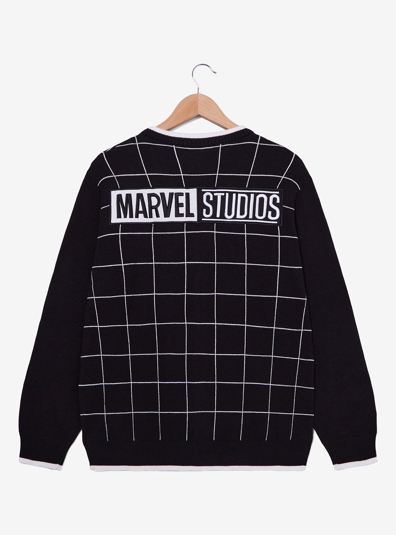 Marvel Studios Logo Grid Cardigan, BLACK, alternate