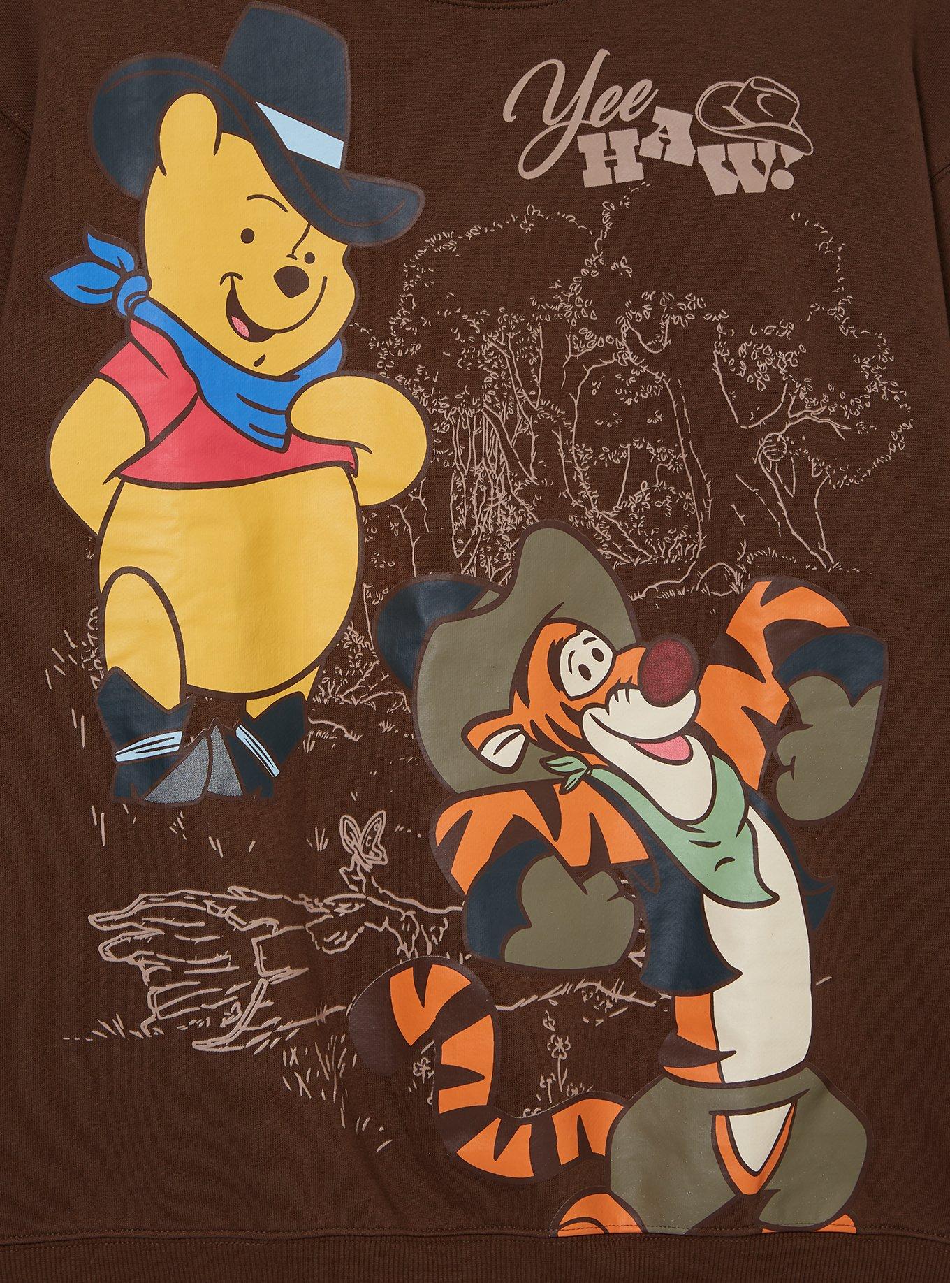 Disney Winnie the Pooh Tigger & Pooh Bear Western Women's Crewneck - BoxLunch Exclusive, BROWN  LIGHT BROWN, alternate