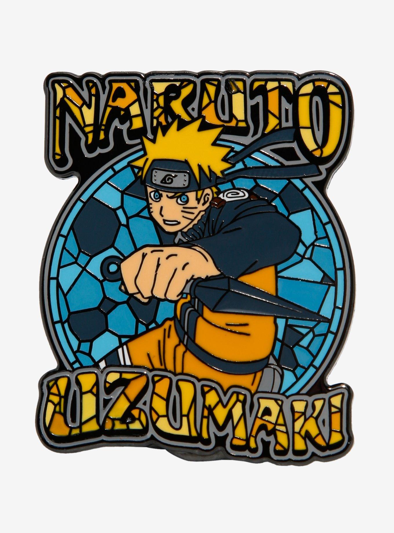 Naruto Shippuden Naruto Uzumaki Stained Glass Enamel Pin — BoxLunch Exclusive, , alternate