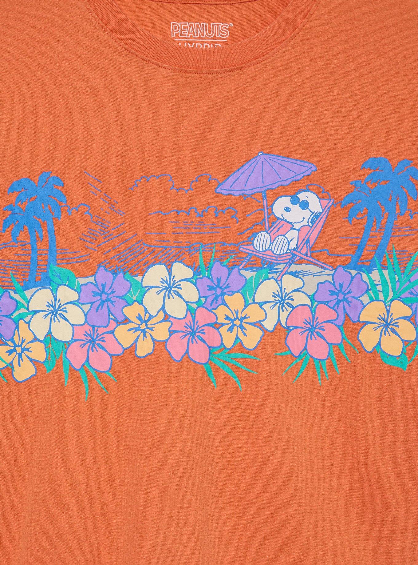 Peanuts Snoopy Beach Floral Women's Cropped T-Shirt - BoxLunch Exclusive, , hi-res