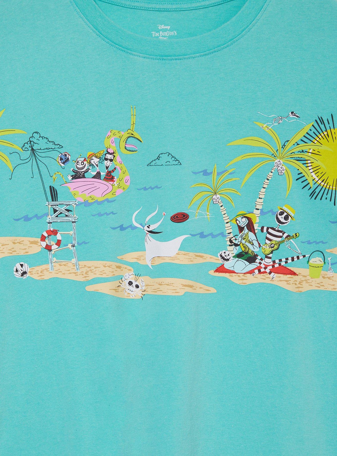 Disney The Nightmare Before Christmas Beach Women's Cropped T-Shirt - BoxLunch Exclusive, , hi-res