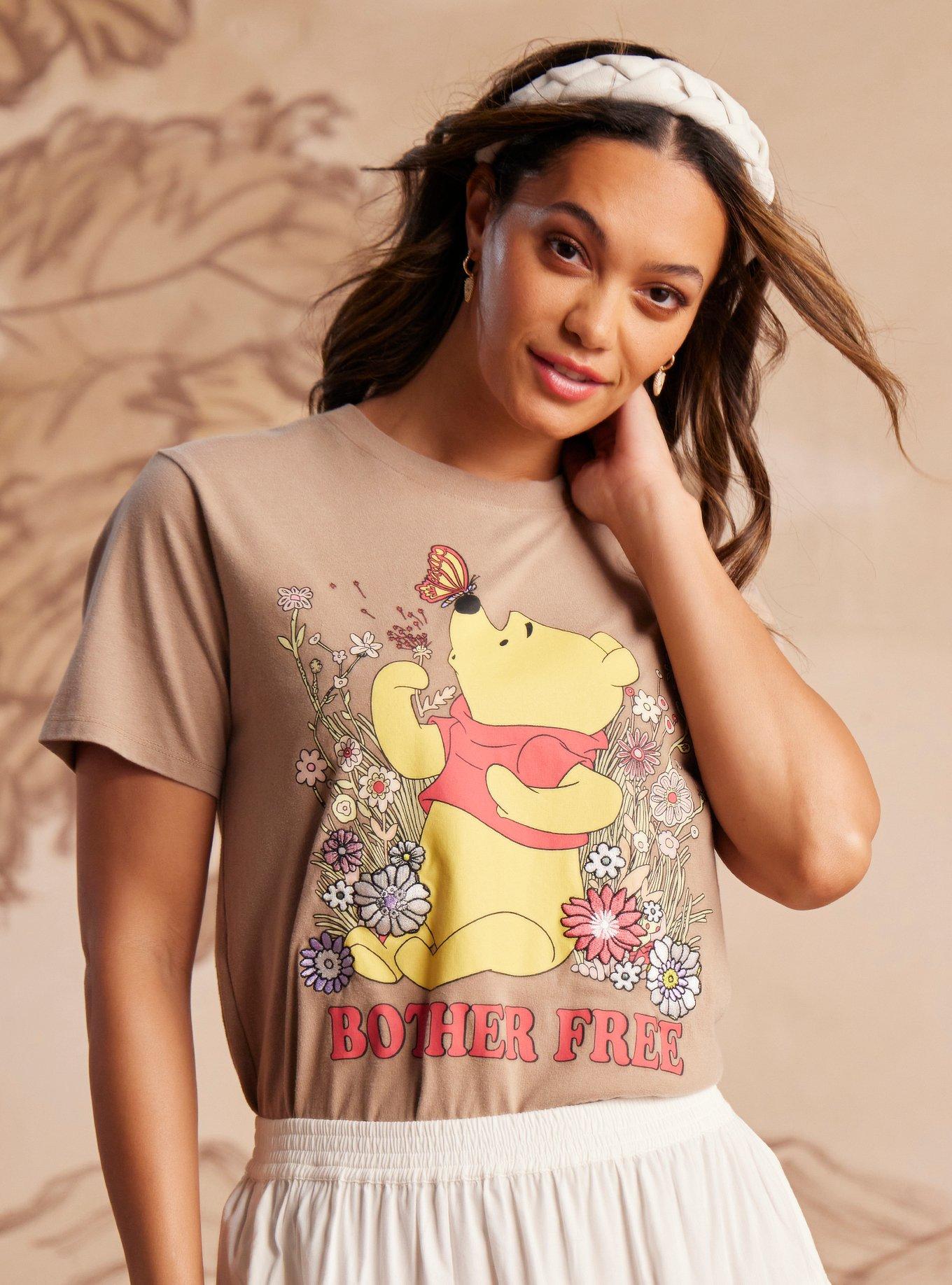 Disney Winnie the Pooh Floral Booh Bear Women's Slightly Cropped Skimmer T-Shirt - BoxLunch Exclusive, , hi-res