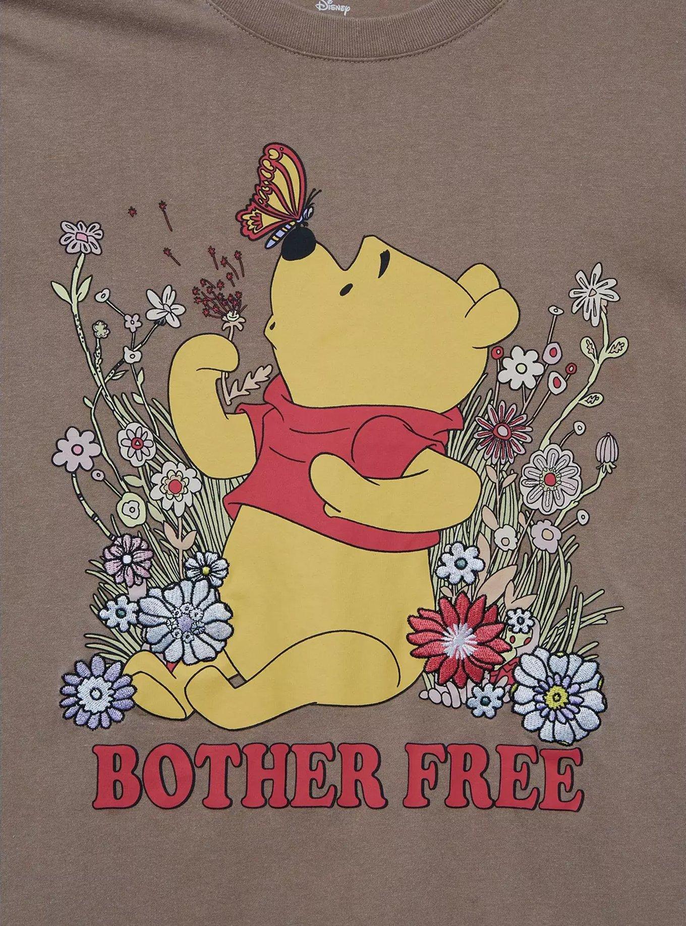 Disney Winnie the Pooh Floral Booh Bear Women's Slightly Cropped Skimmer T-Shirt - BoxLunch Exclusive, MULTI, alternate