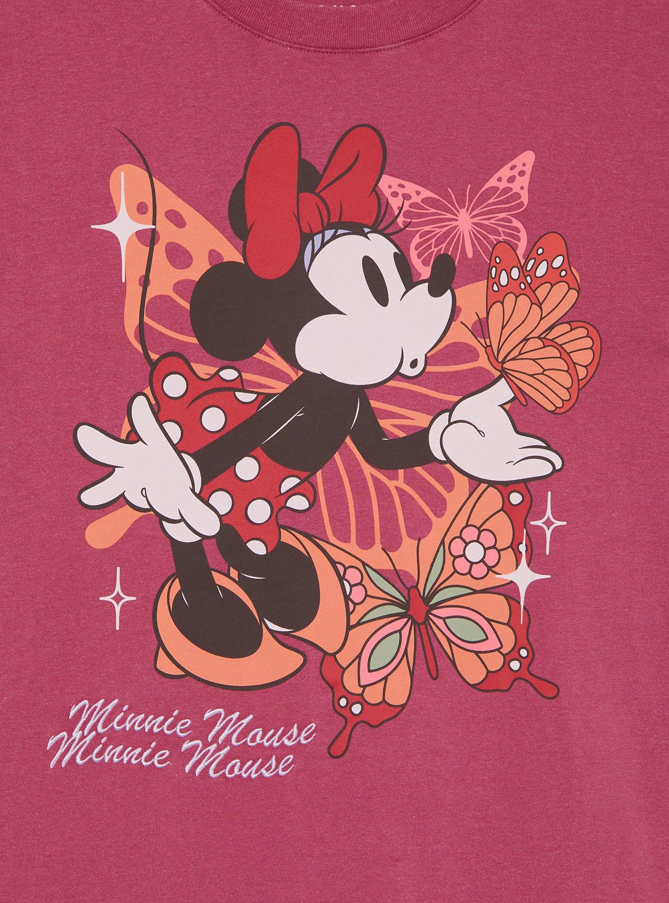 Disney Minnie Mouse Butterflies Cropped T-Shirt - BoxLunch Exclusive, , hi-res