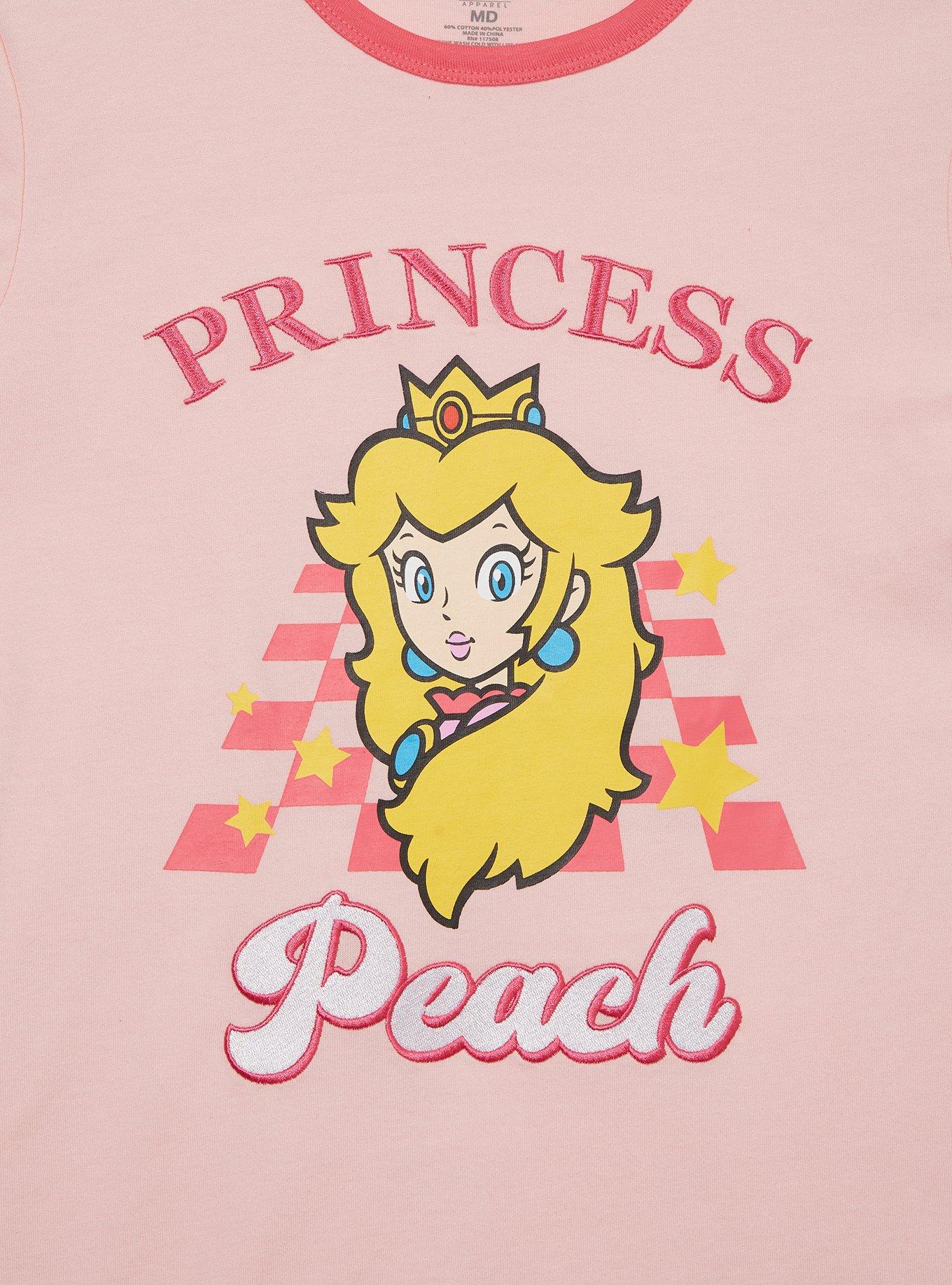 Nintendo Super Mario Bros. Princess Peach Women's Ringer T-Shirt - BoxLunch Exclusive, MULTI, alternate