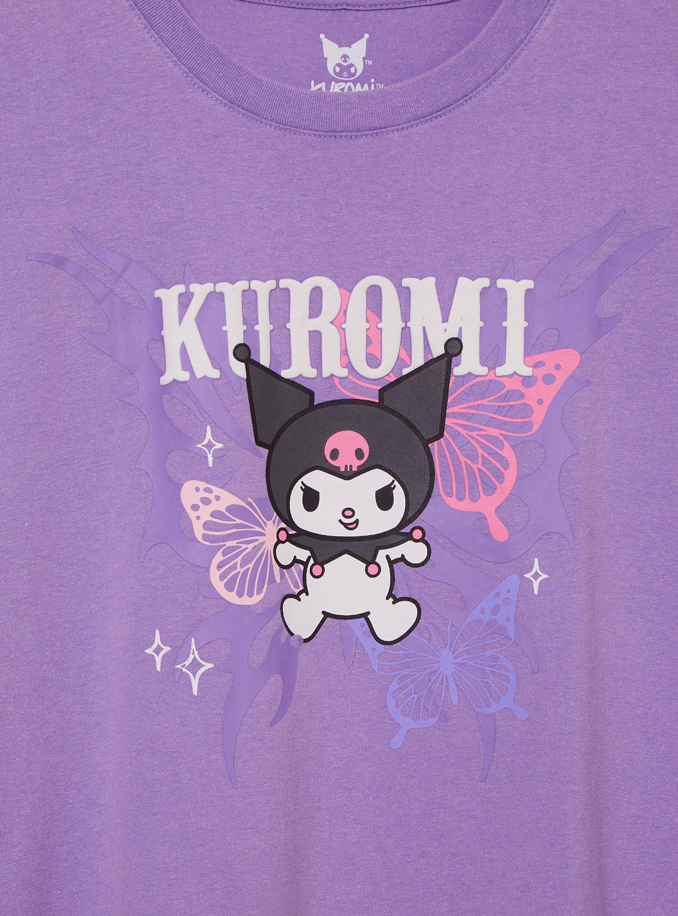 Sanrio Kuromi Butterfly Slightly Cropped T-Shirt - BoxLunch Exclusive, MULTI, alternate