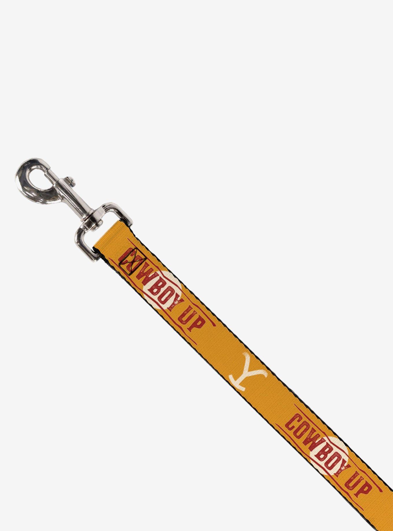 Yellowstone Y Logo Cowboy Up Text Dog Leash, BRIGHT YELLOW, alternate