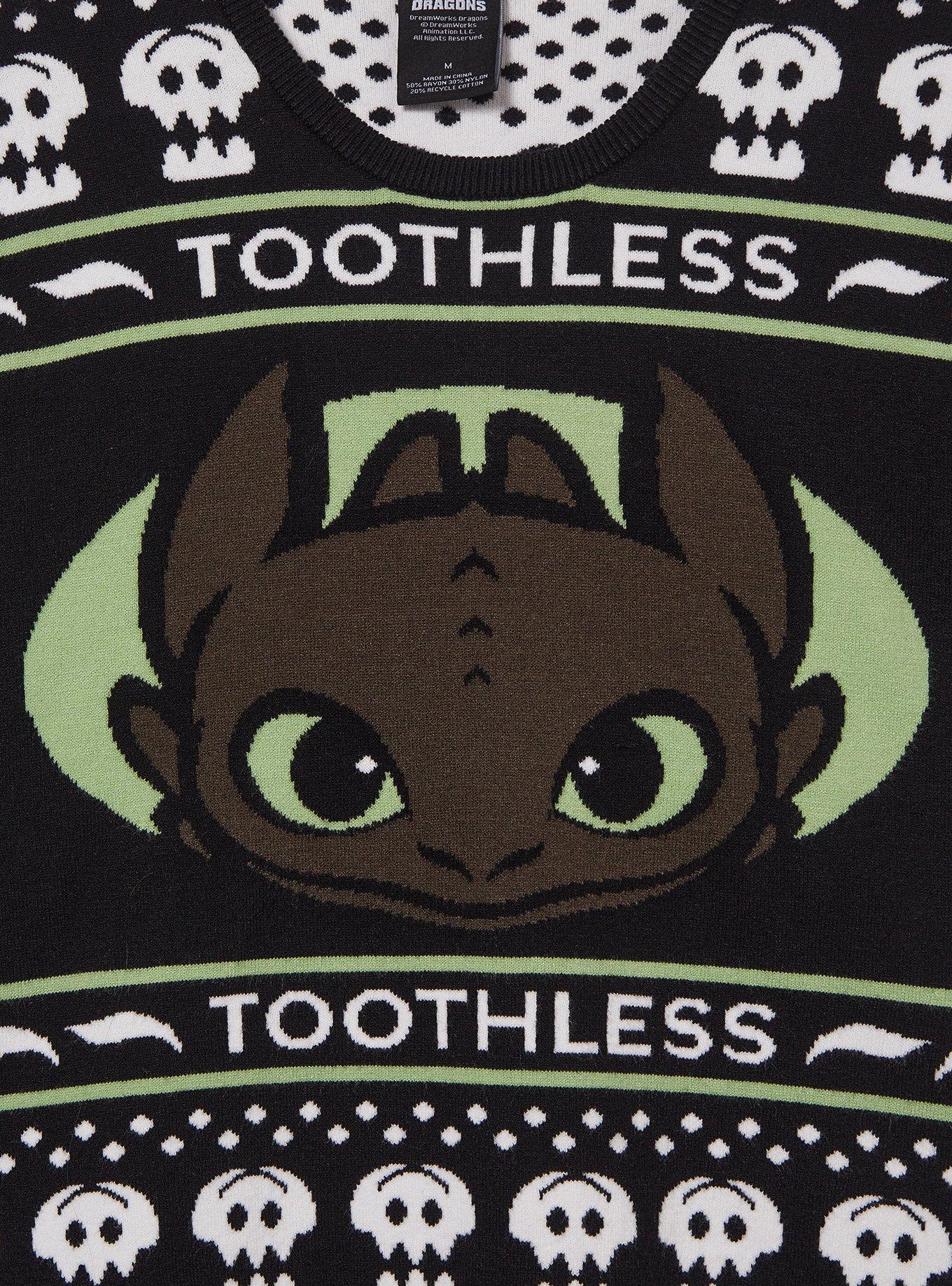 DreamWorks How to Train Your Dragon Toothless Holiday Sweater &mdash; BoxLunch Exclusive, RED  BLACK, alternate