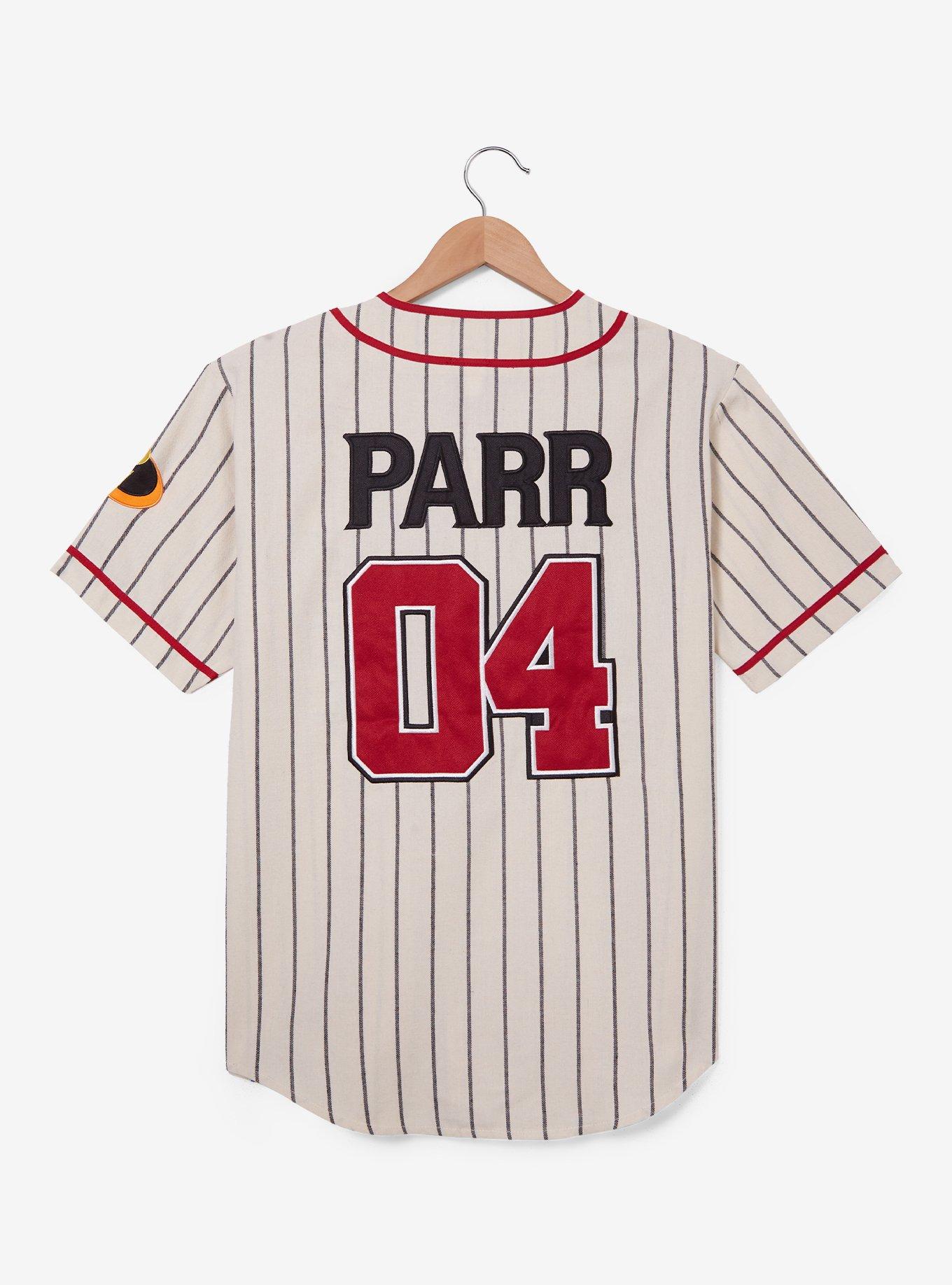 Disney Pixar The Incredibles Parr Vintage Baseball Jersey — BoxLunch Exclusive, BLACK WHITE STRIPE, alternate