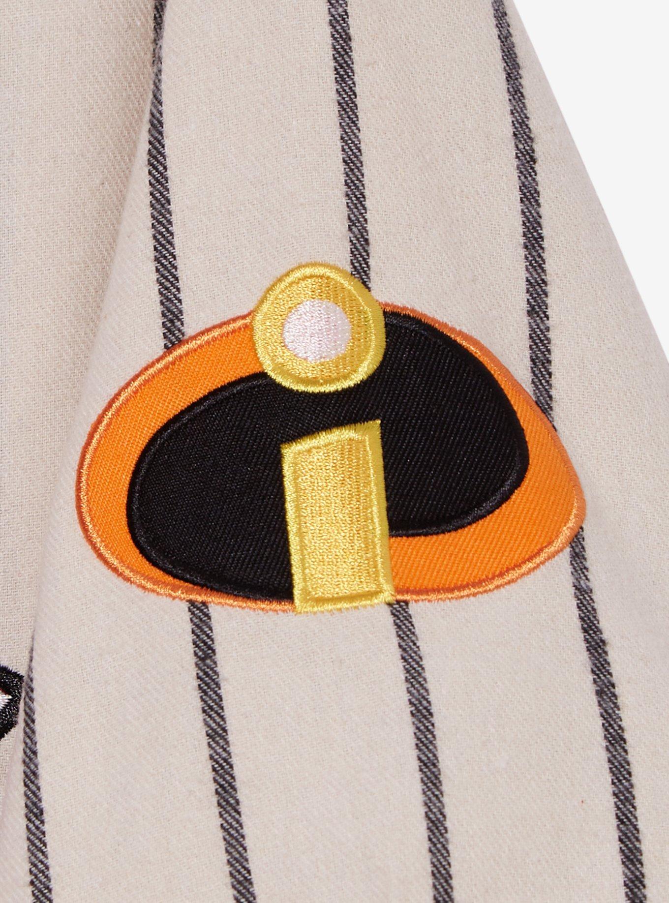 Disney Pixar The Incredibles Parr Vintage Baseball Jersey &mdash; BoxLunch Exclusive, BLACK WHITE STRIPE, alternate