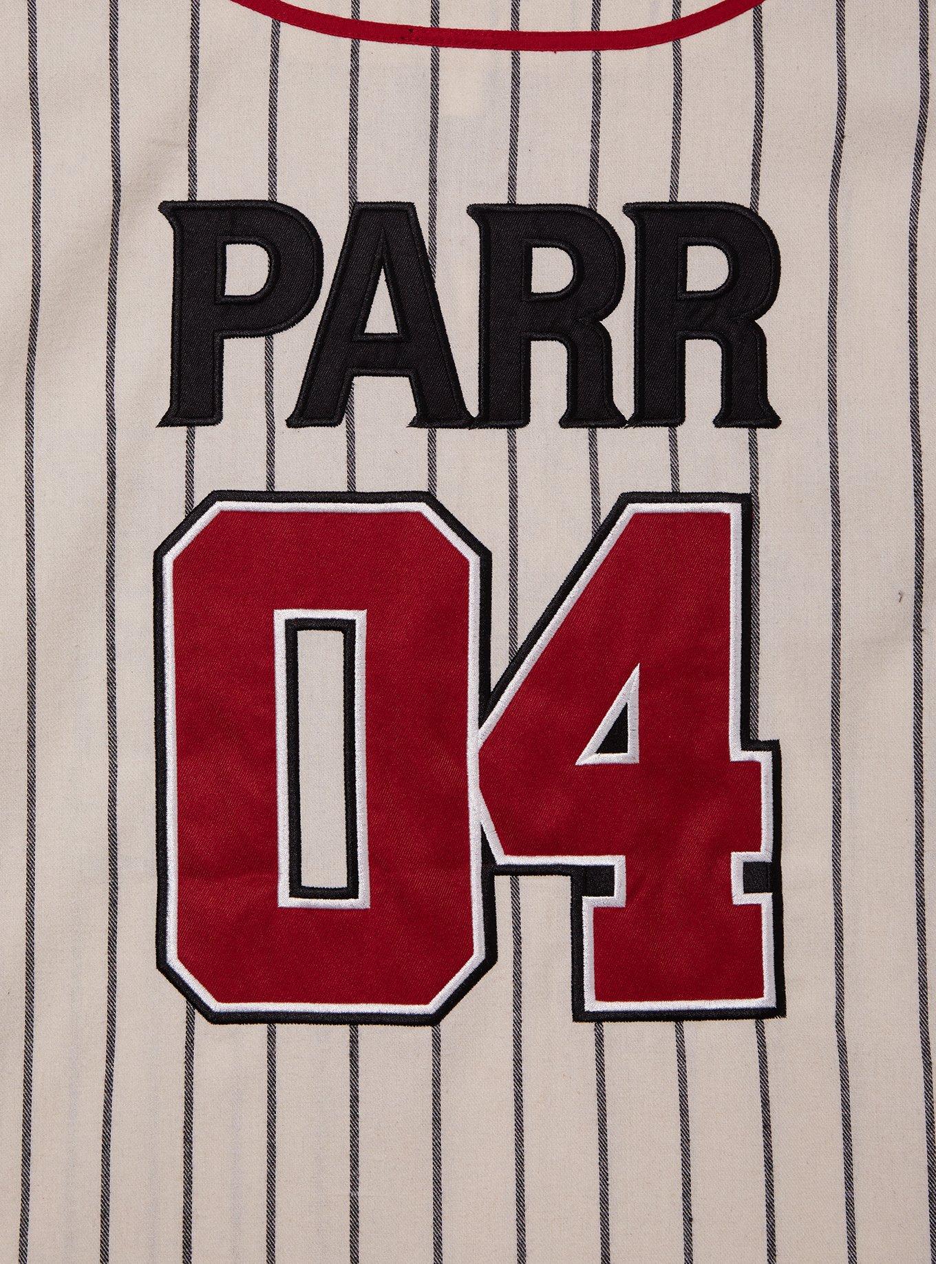 Disney Pixar The Incredibles Parr Vintage Baseball Jersey &mdash; BoxLunch Exclusive, BLACK WHITE STRIPE, alternate