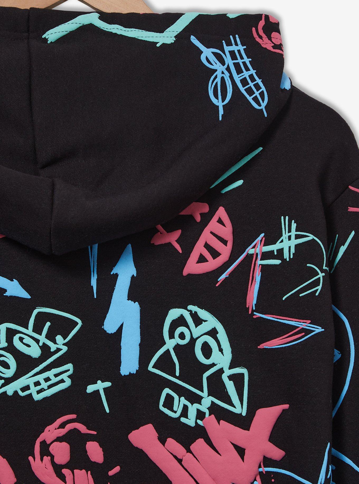 Arcane Jinx Graffiti Icons Hoodie - BoxLunch Exclusive, MULTI, alternate