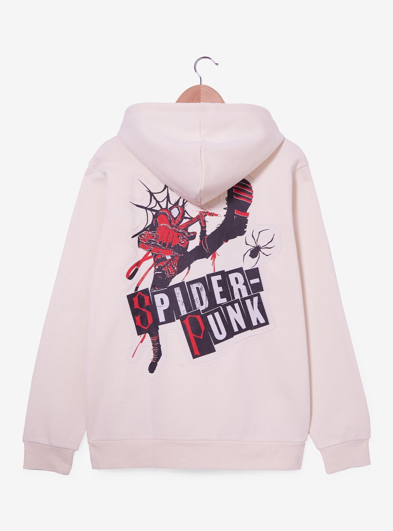 Marvel Spider-Man: Across the Spider-Verse Spider-Punk Patches Sweatshirt - BoxLunch Exclusive, RED  BLACK, alternate