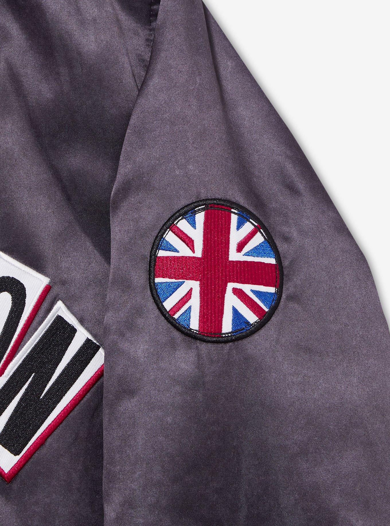 Marvel Spider-Man: Across the Spider-Verse Spider-Punk New London Satin Bomber Jacket &mdash; BoxLunch Exclusive, BLACK, alternate