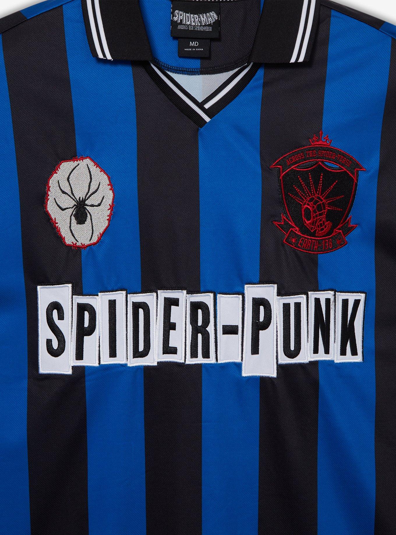 Marvel Spider-Man: Across the Spider-Verse Spider-Punk Collared Soccer Jersey — BoxLunch Exclusive, BLUE, alternate