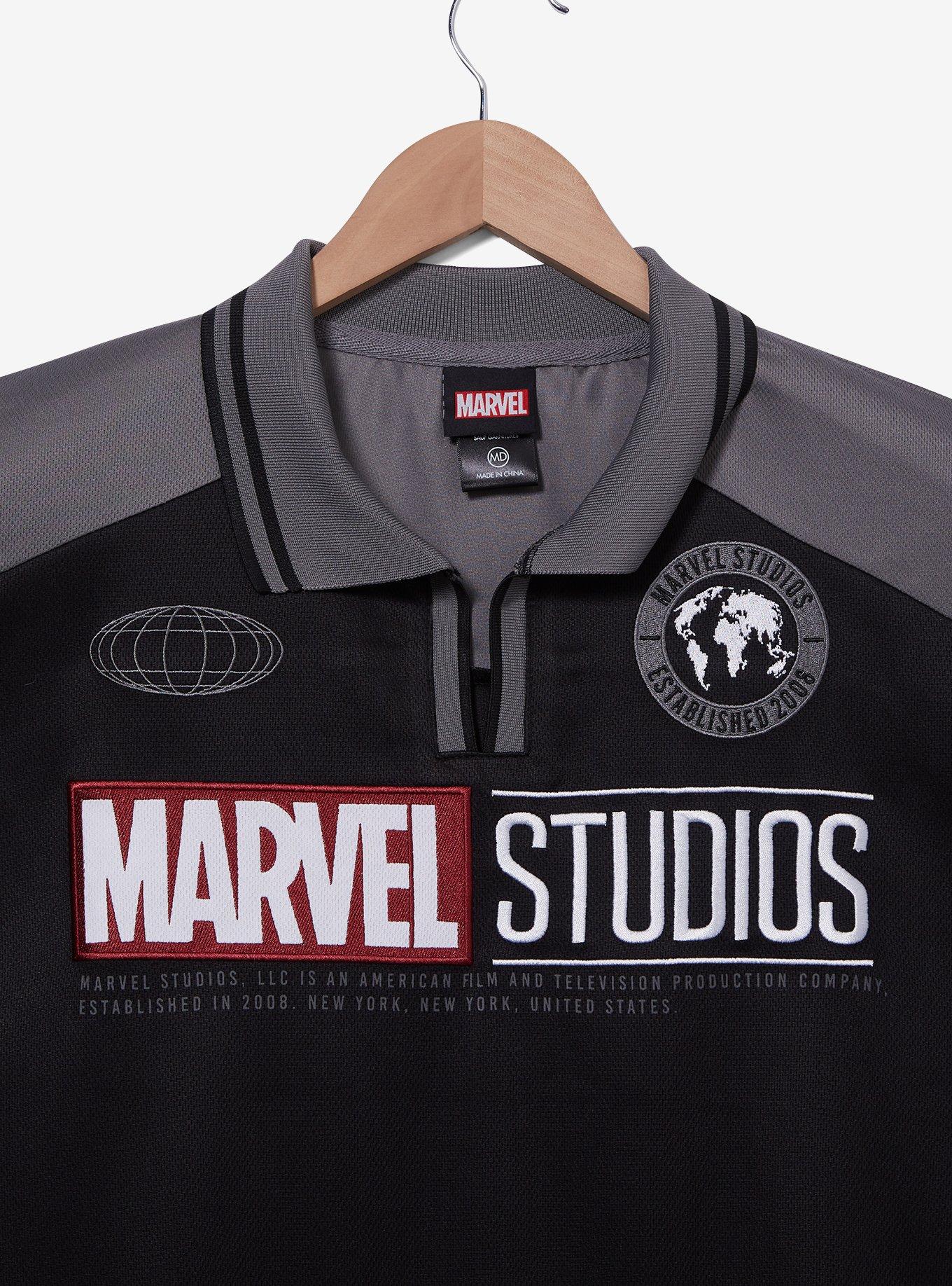 Marvel Studios Color Block Gray and Black Polo, BLACK, alternate