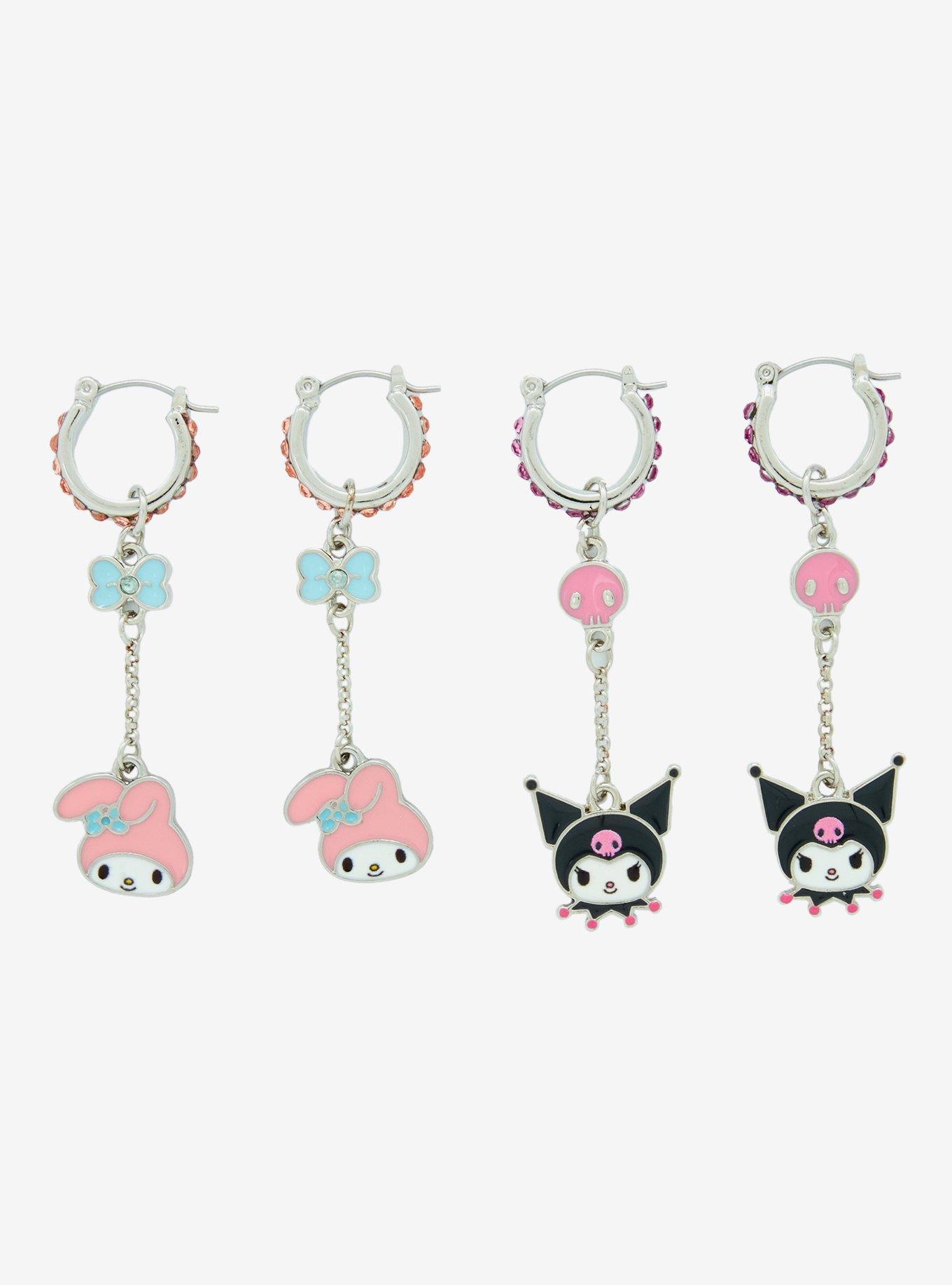 My Melody & Kuromi Bling Drop Earrings, , alternate