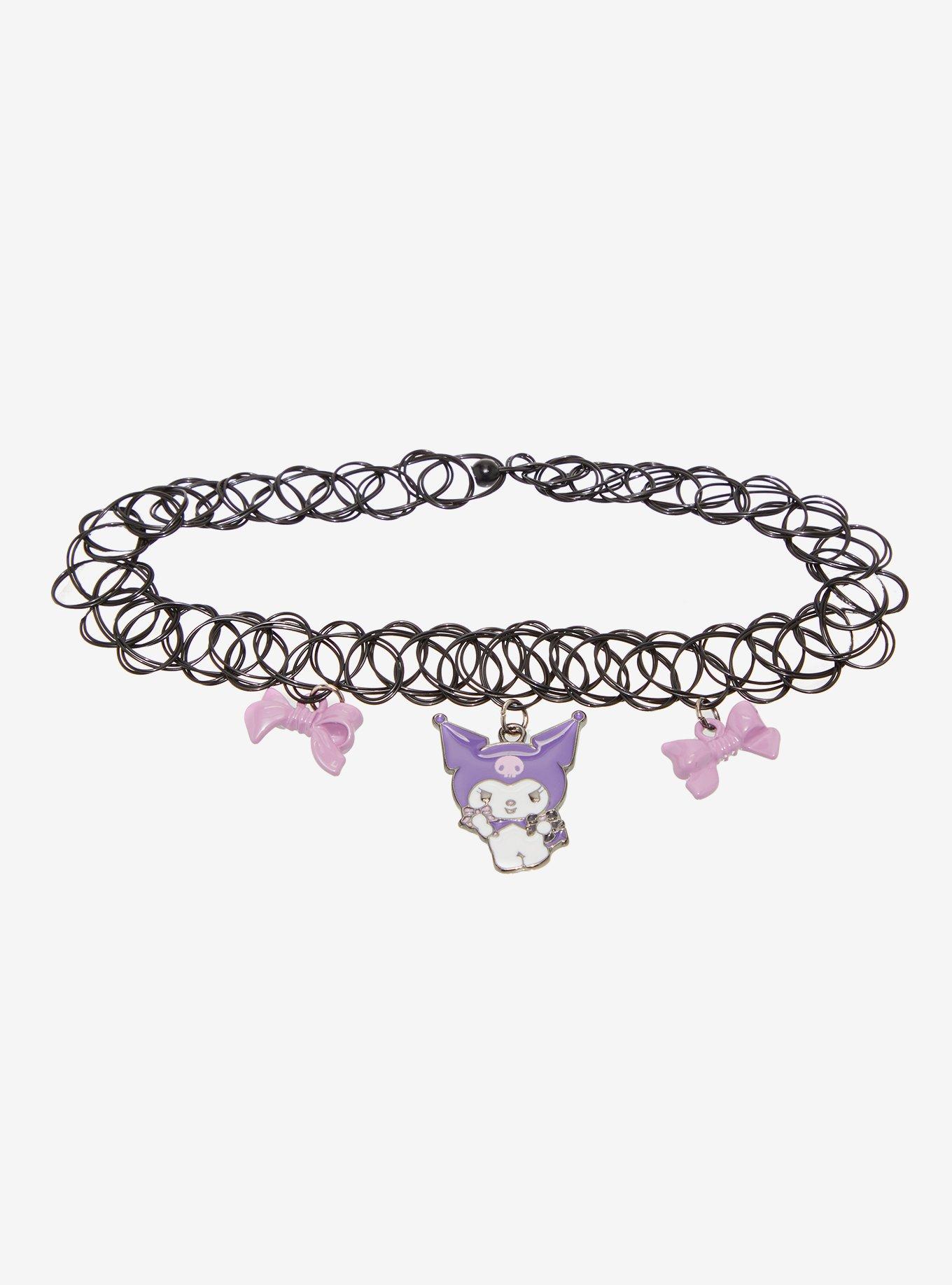 Kuromi Bows Tattoo Choker, , hi-res