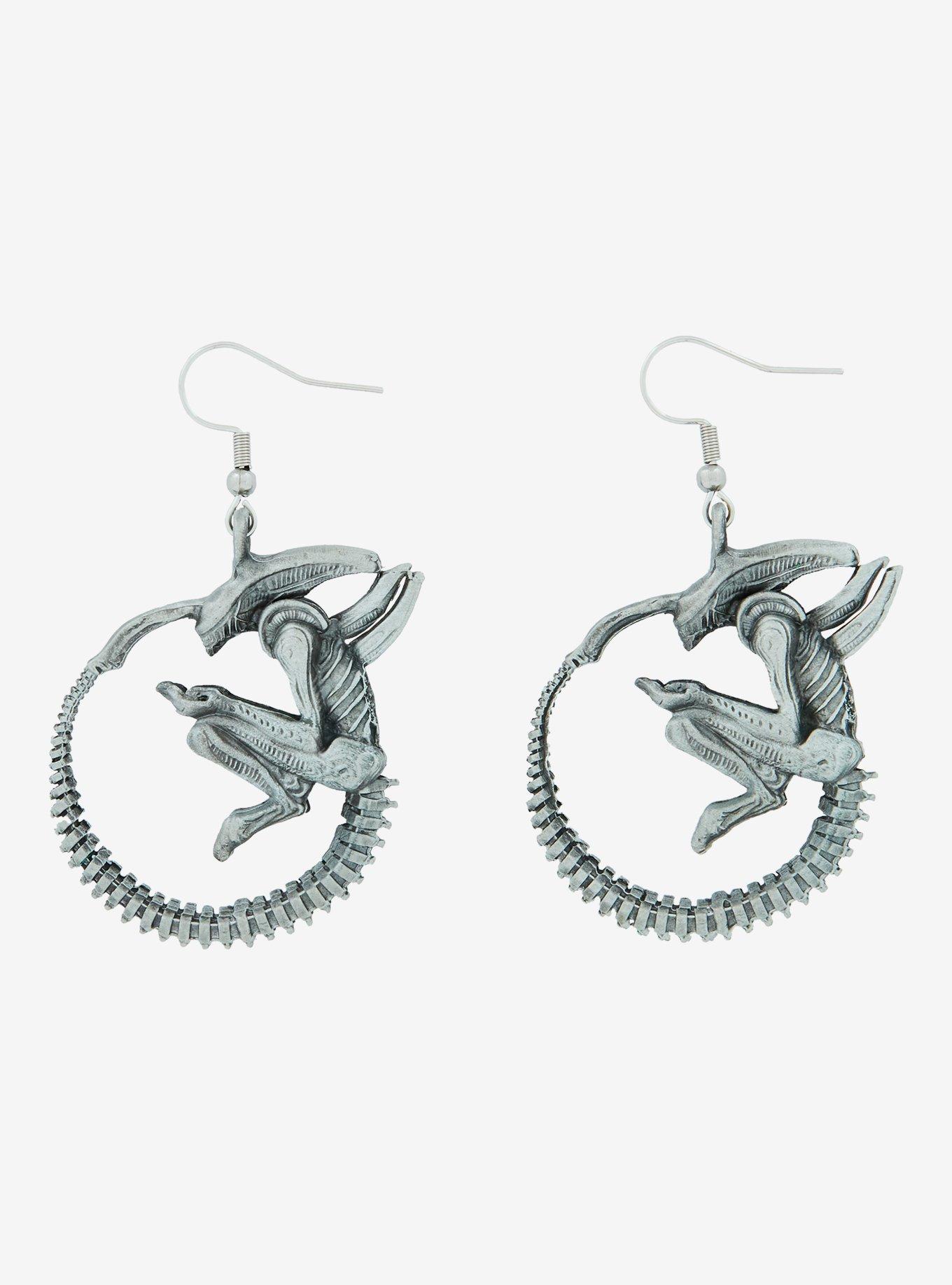 Alien Xenomorph Drop Earrings, , alternate