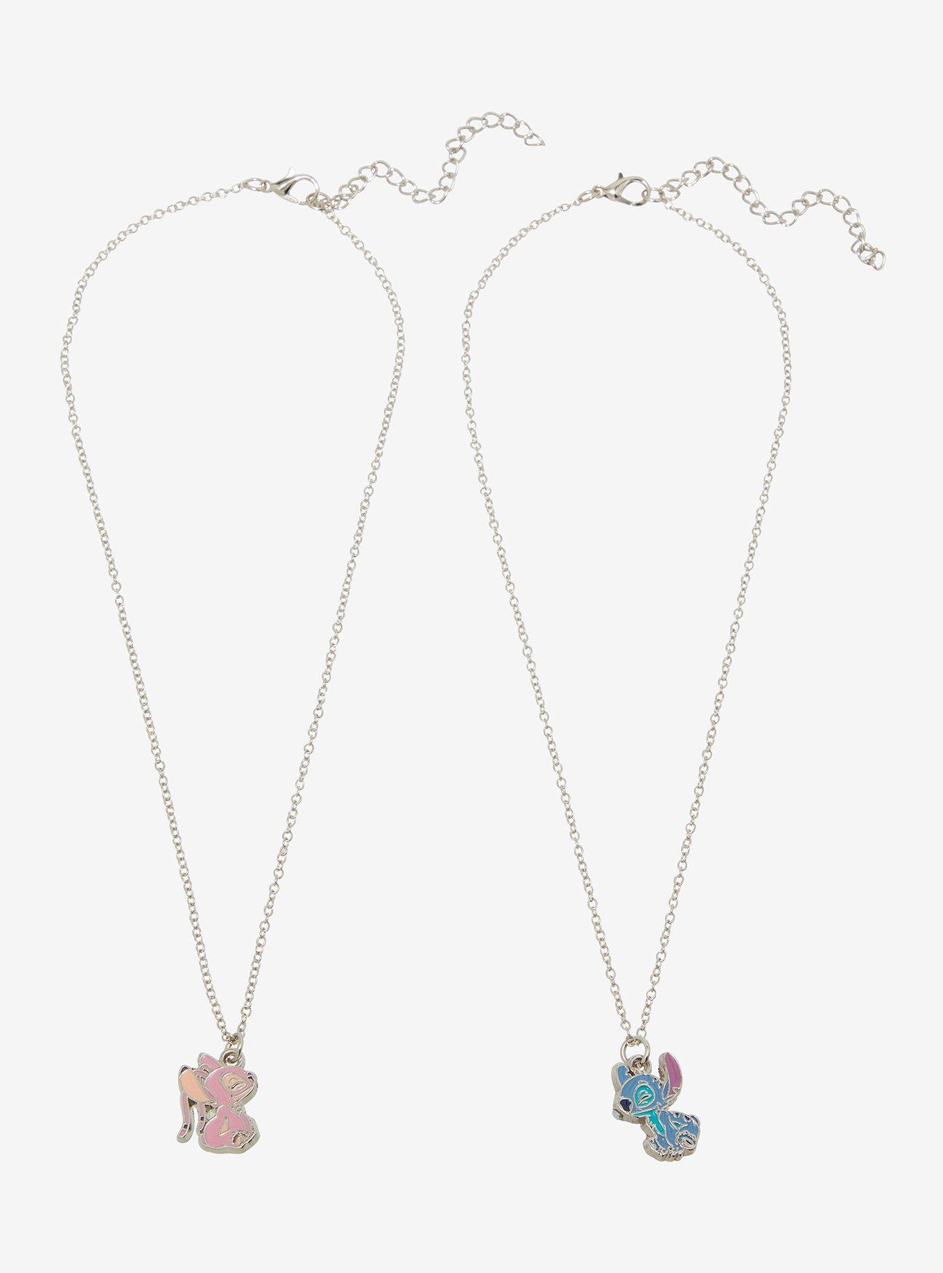 Disney Stitch & Angel Magnetic Nose Best Friend Necklace Set