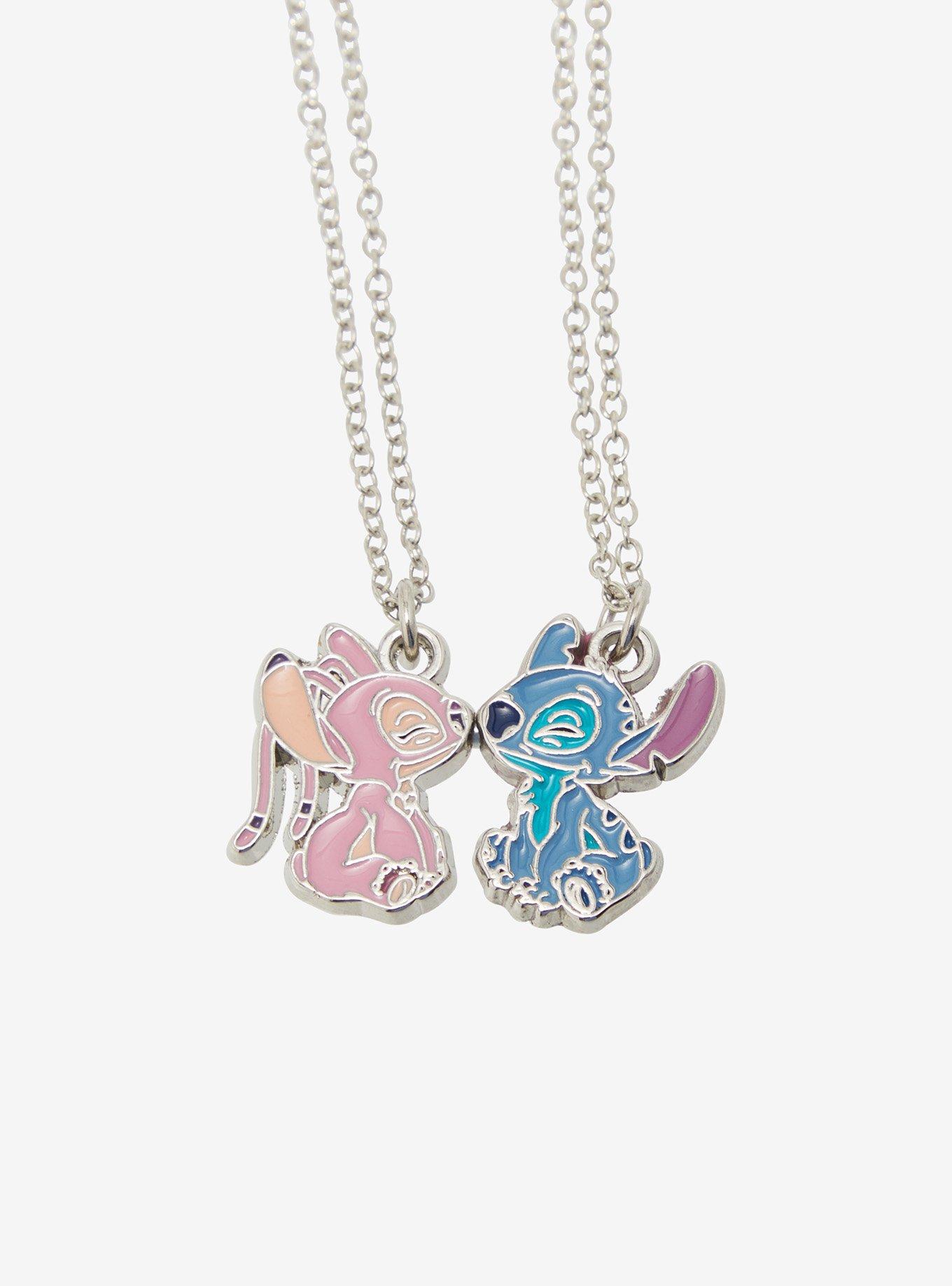 Disney Stitch & Angel Magnetic Nose Best Friend Necklace Set