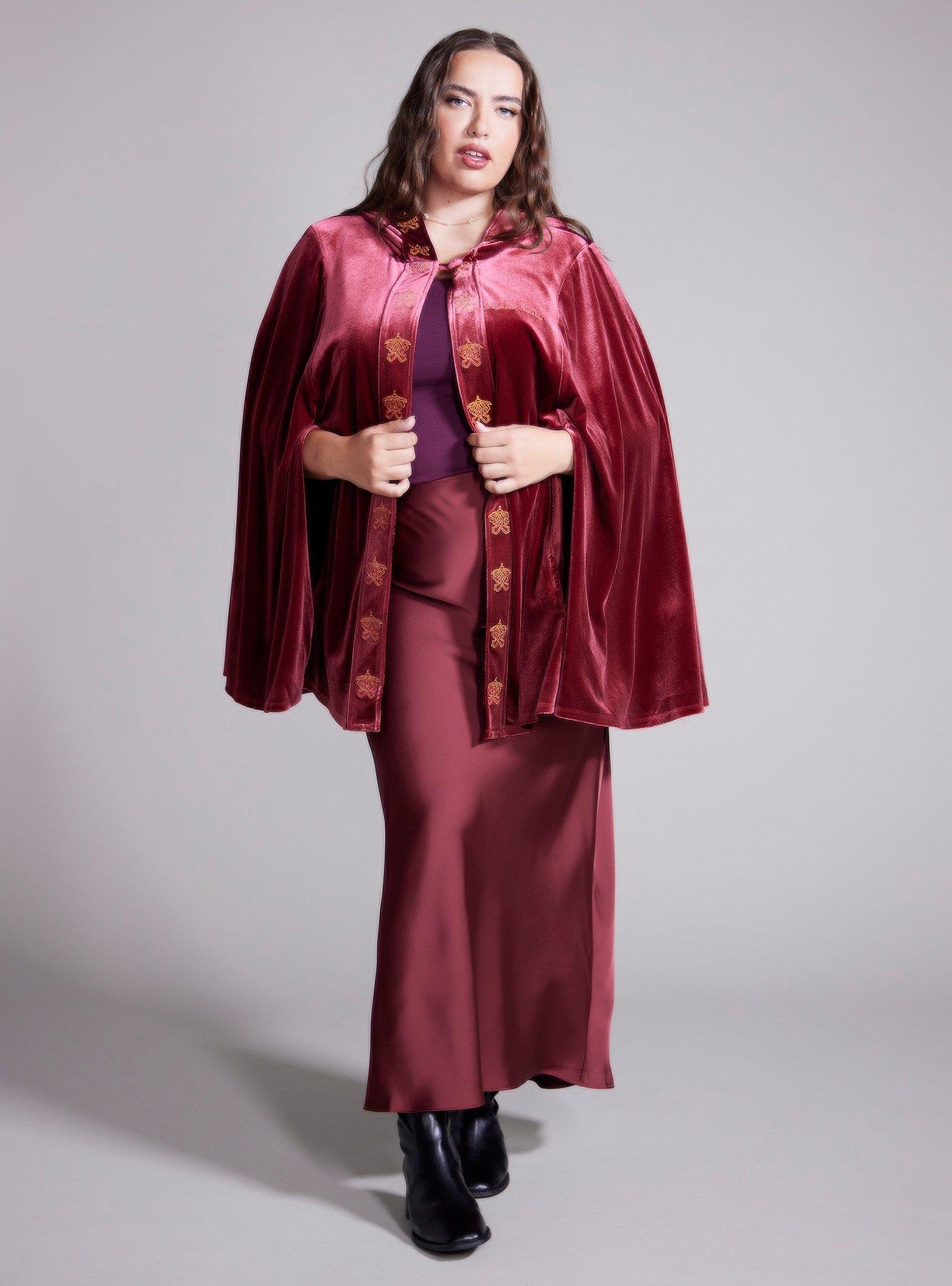 Her Universe Star Wars Duchess Satine Hooded Cape Plus Size Her Universe Exclusive, BURGUNDY, alternate