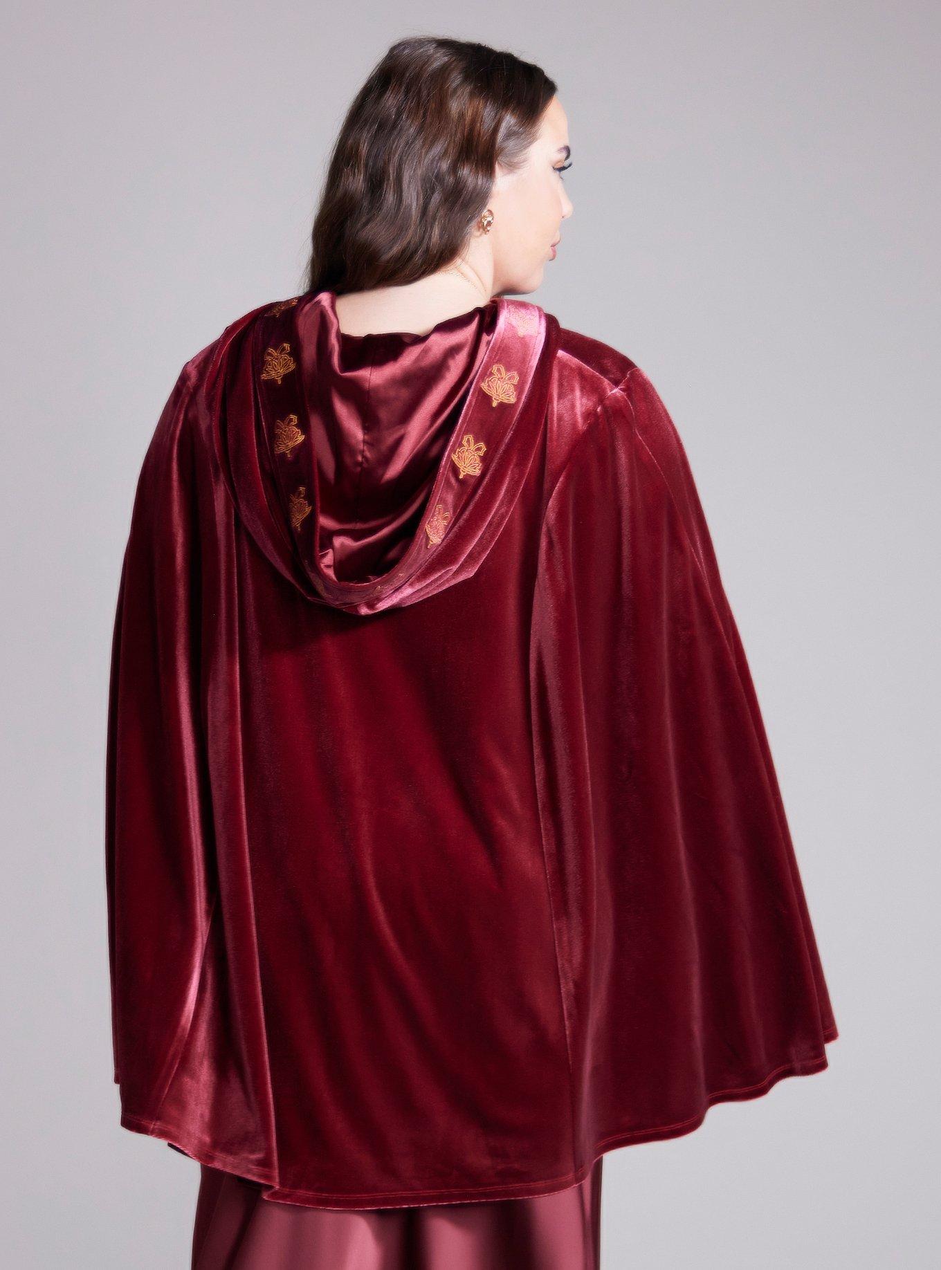 Her Universe Star Wars Duchess Satine Hooded Cape Plus Size Her Universe Exclusive, BURGUNDY, alternate