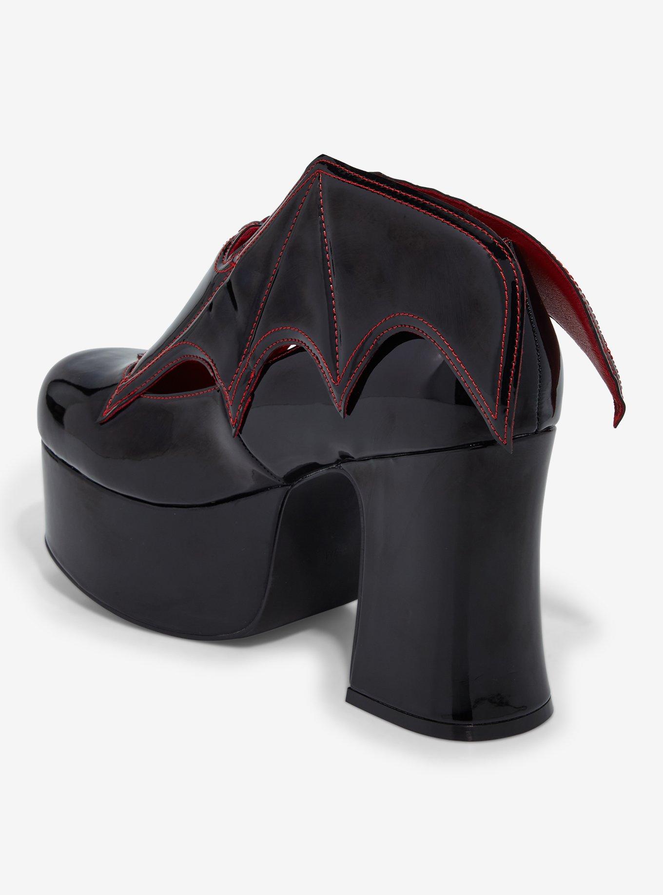 Strange Cvly Black Vampira Wing Heels, MULTI, alternate