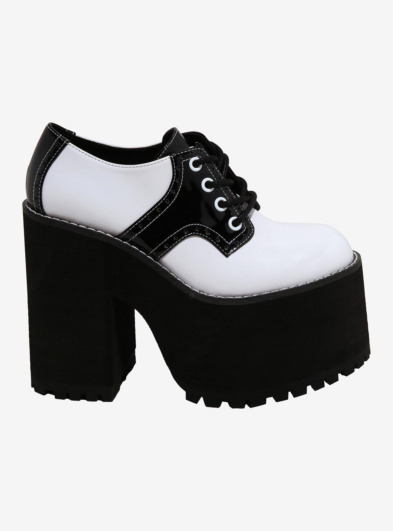 Strange Cvlt Black & White Sadie Platform Heels, MULTI, alternate