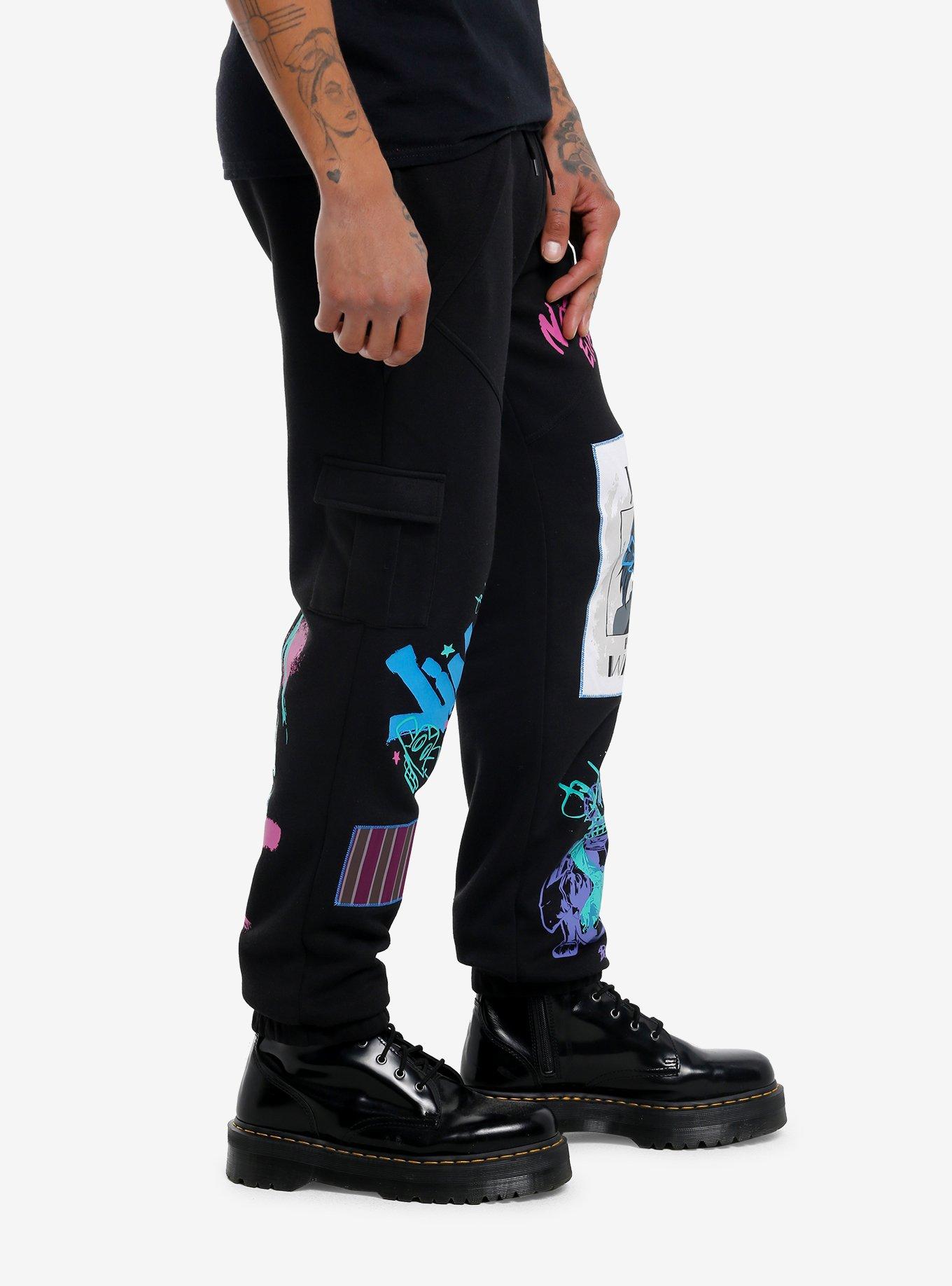 Arcane Jinx Graffiti Jogger Sweatpants, BLACK, alternate