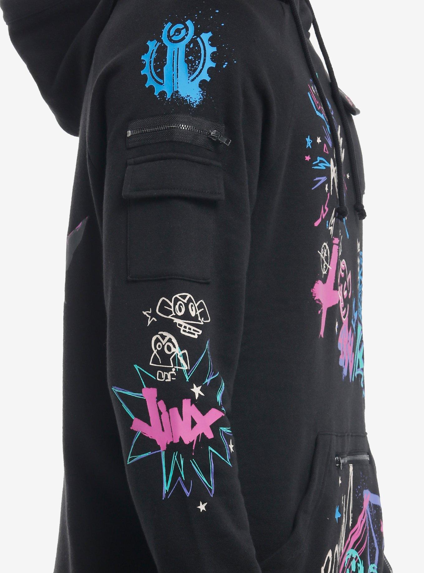 Arcane Jinx Graffiti Hoodie, BLACK, alternate
