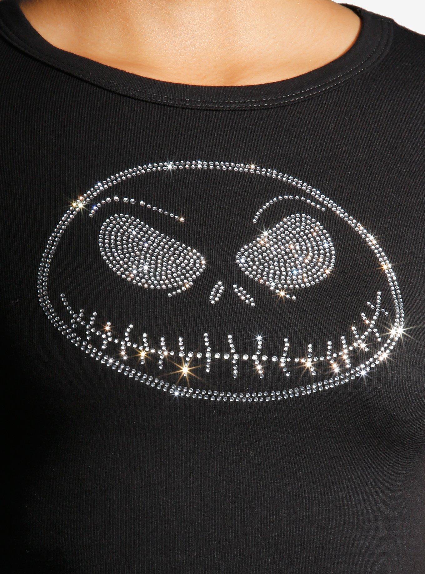 The Nightmare Before Christmas Jack Skellington Face Rhinestone Girls Baby T-Shirt