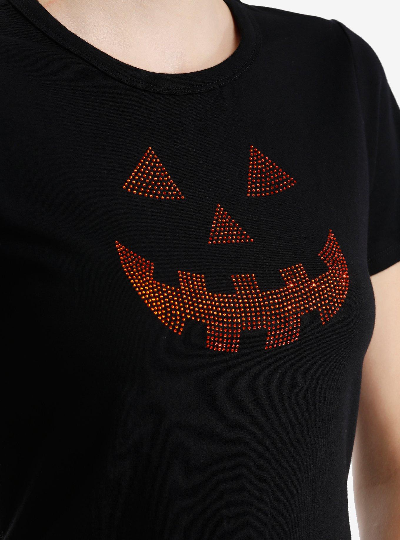 Jack-O'-Lantern Face Rhinestone Girls Baby T-Shirt, MULTI, alternate