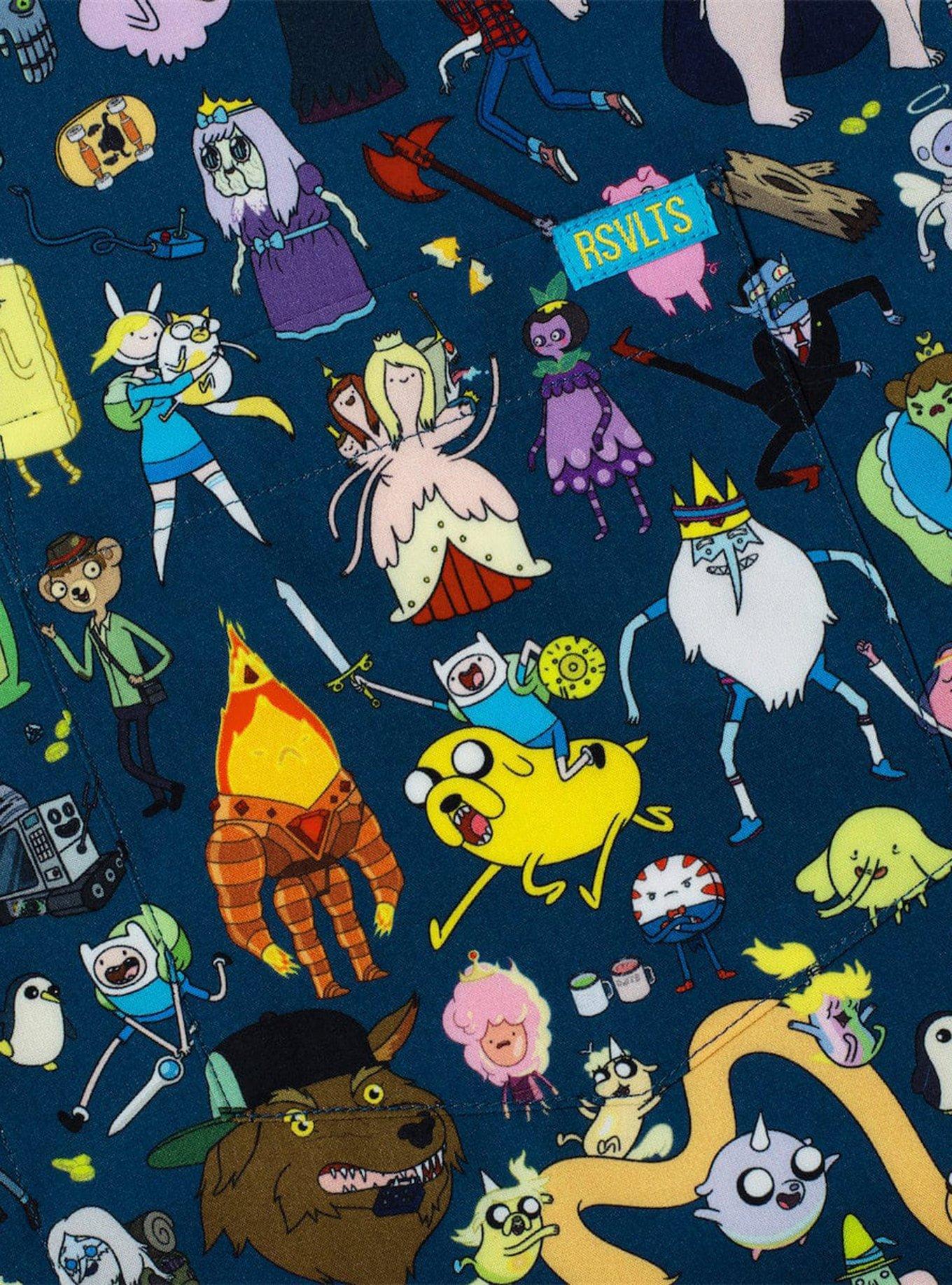 RSVLTS Adventure Time "Who's Who of OoO" Button-Up Shirt, BLUE, alternate