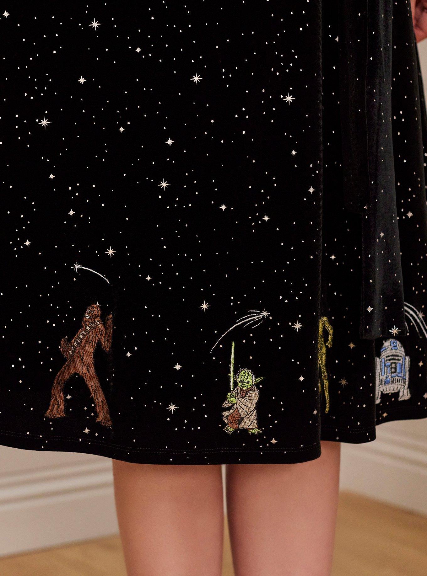 Her Universe Star Wars Galaxy Characters Velvet Long-Sleeve Dress Her Universe Exclusive, MULTI, alternate